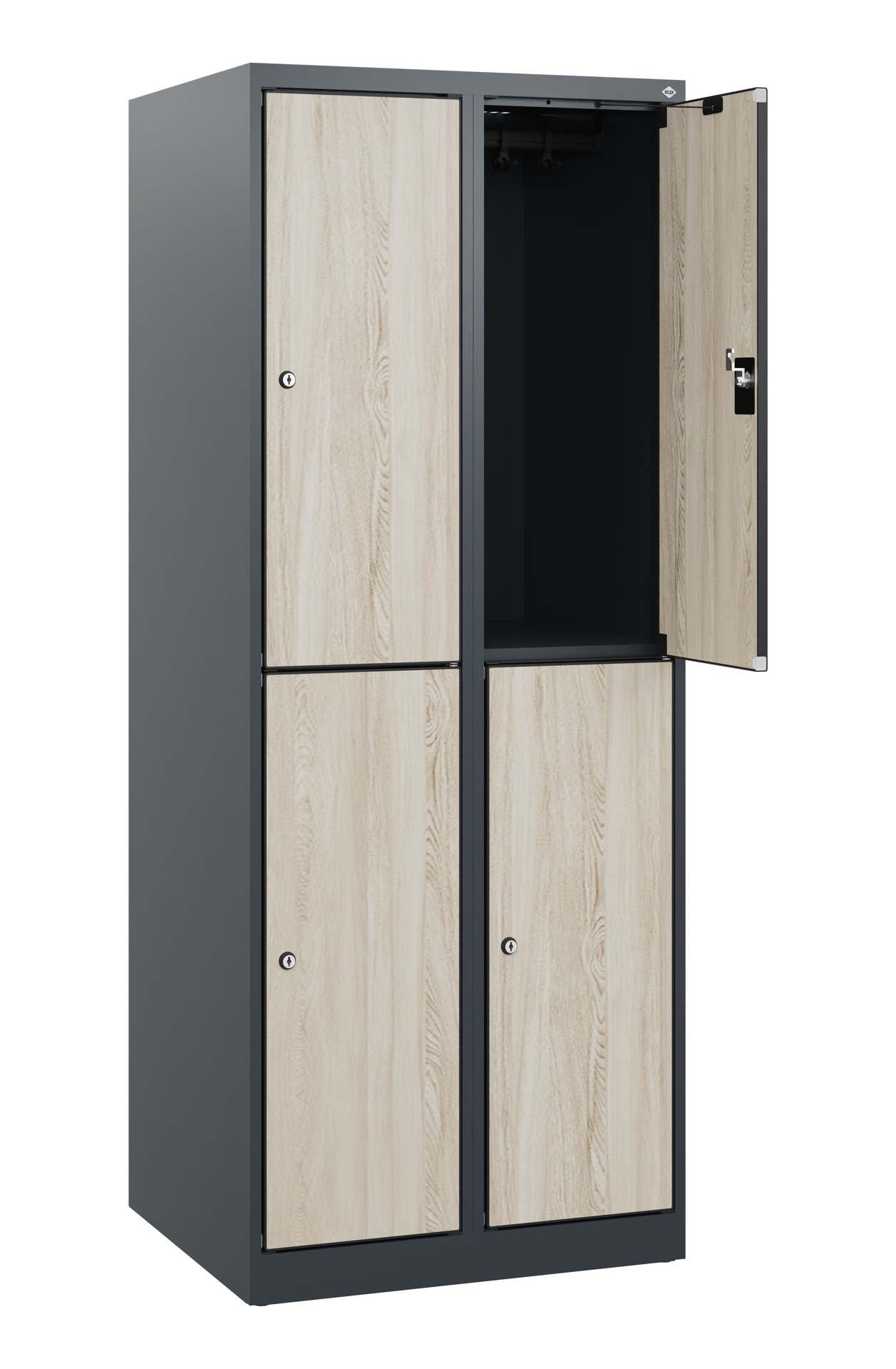 C+P Doppelst�ckiger Schulspind Evolo PLUS, 4 F�cher, 1530x600x500mm