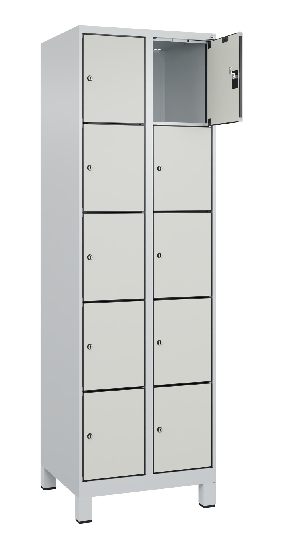 C+P Schlie�fachschrank Evolo PLUS, F��e, 10 F�cher, 1950x600x500mm