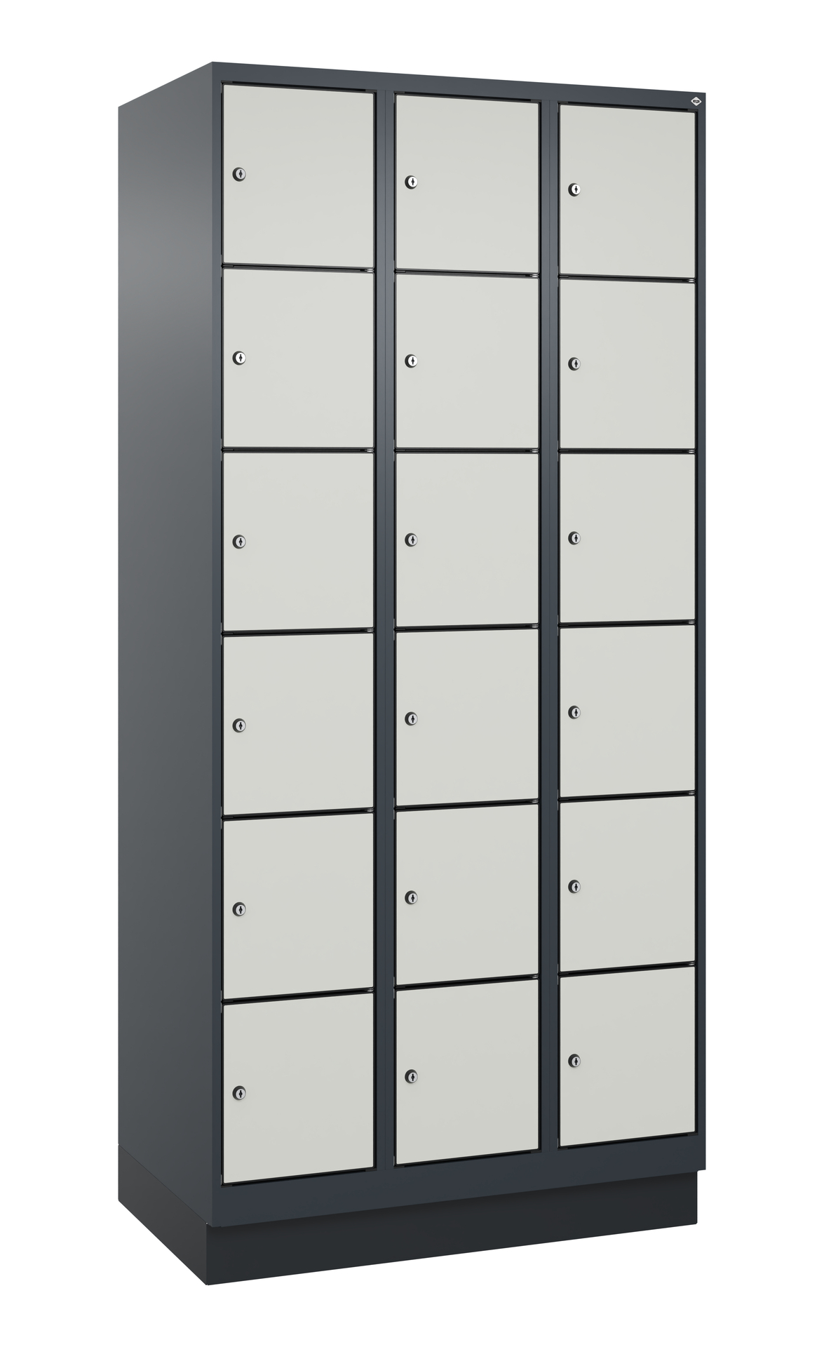C+P Schlie�fachschrank Evolo PLUS, Sockel, 18 F�cher, 1950x900x500mm