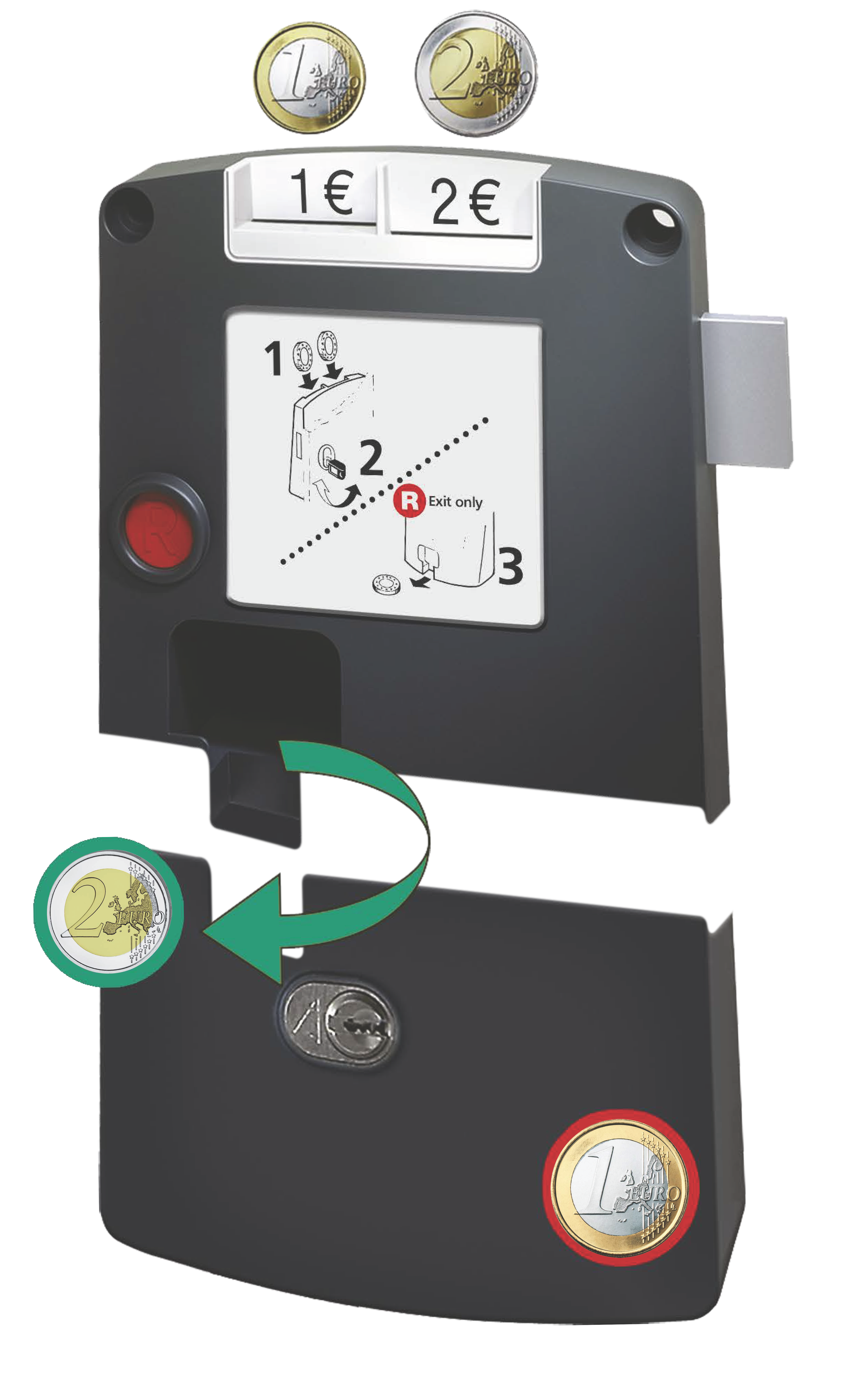 C+P Safe-O-Mat pand-/kassierslot, tussenopeningen mogelijk