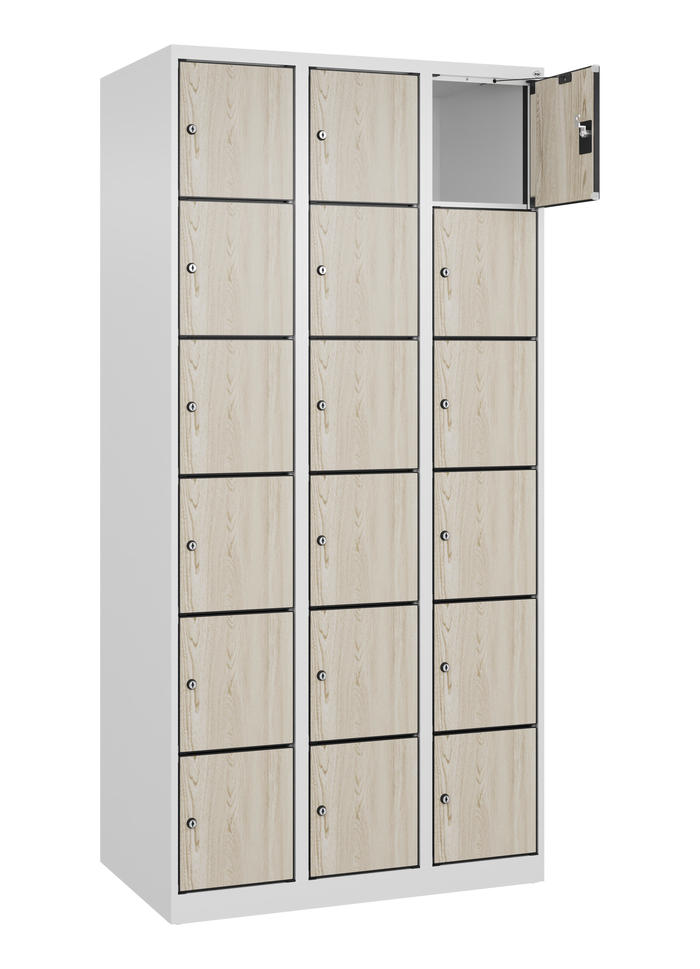 C+P Schlie�fachschrank Evolo PLUS, 18 F�cher, 1850x900x500mm