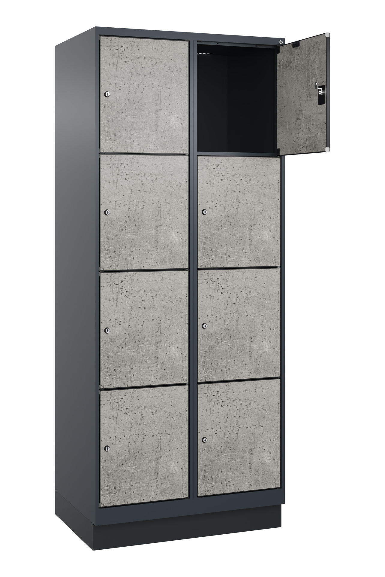 C+P Schlie�fachschrank Evolo PLUS, Sockel, 8 F�cher, 1950x800x500mm
