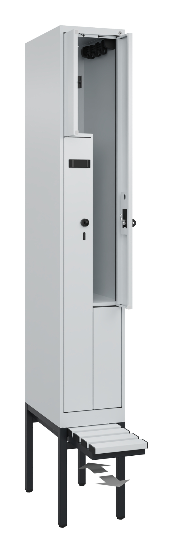 C+P Z-Spind Evolo PLUS, Bank, 2 Fächer, 2120x300x815mm