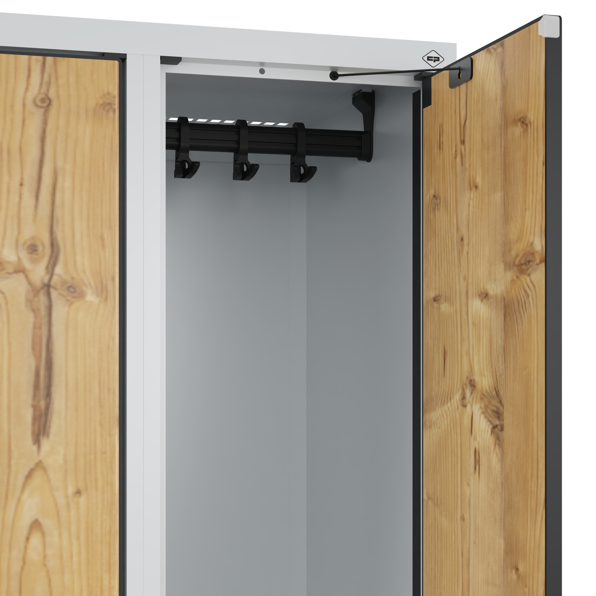 C+P Doppelst�ckiger Spind Evolo PLUS, 2 F�cher, 1950x300x500mm