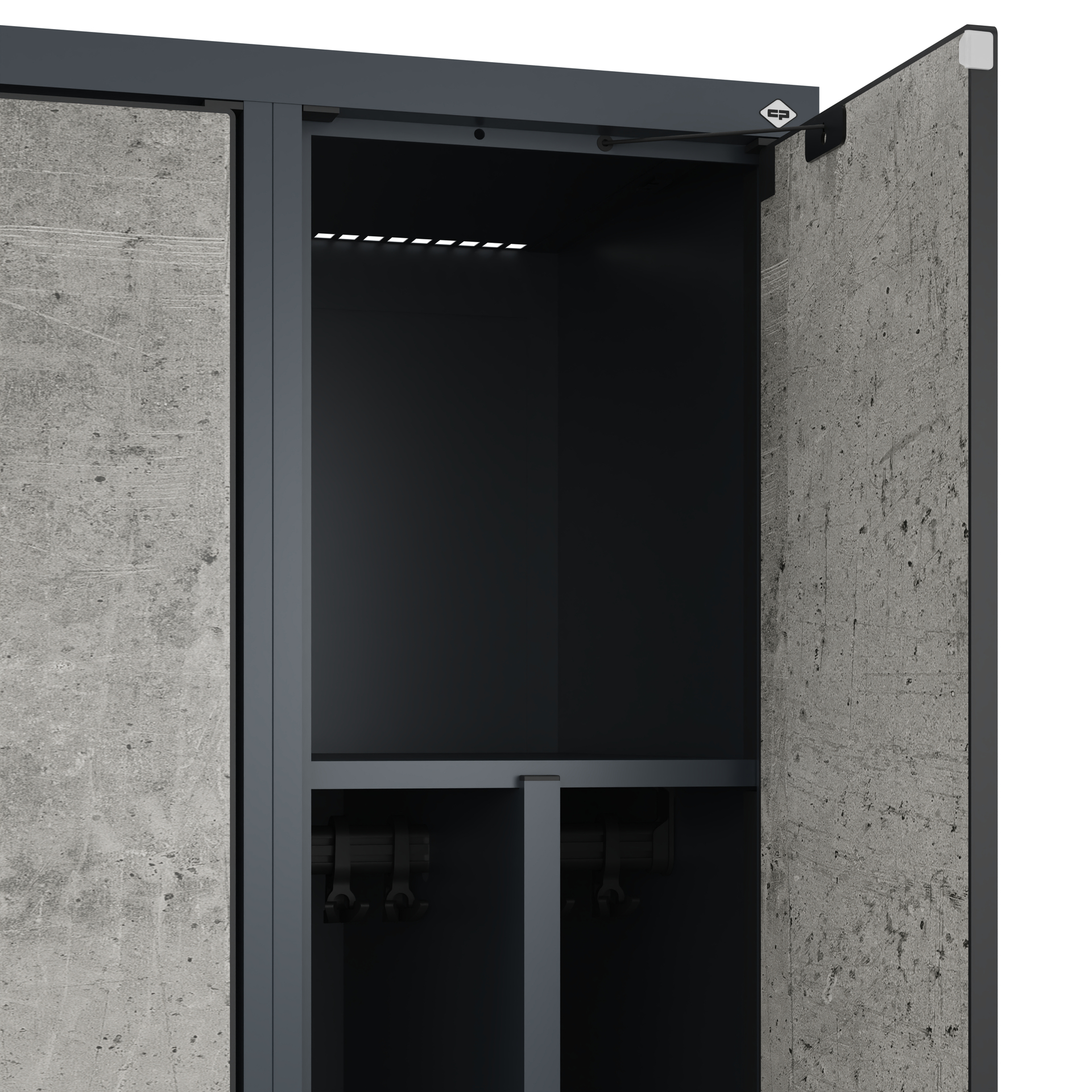 C+P Spind Evolo PLUS, Gestell, 3 Abteile, 2120x900x500mm