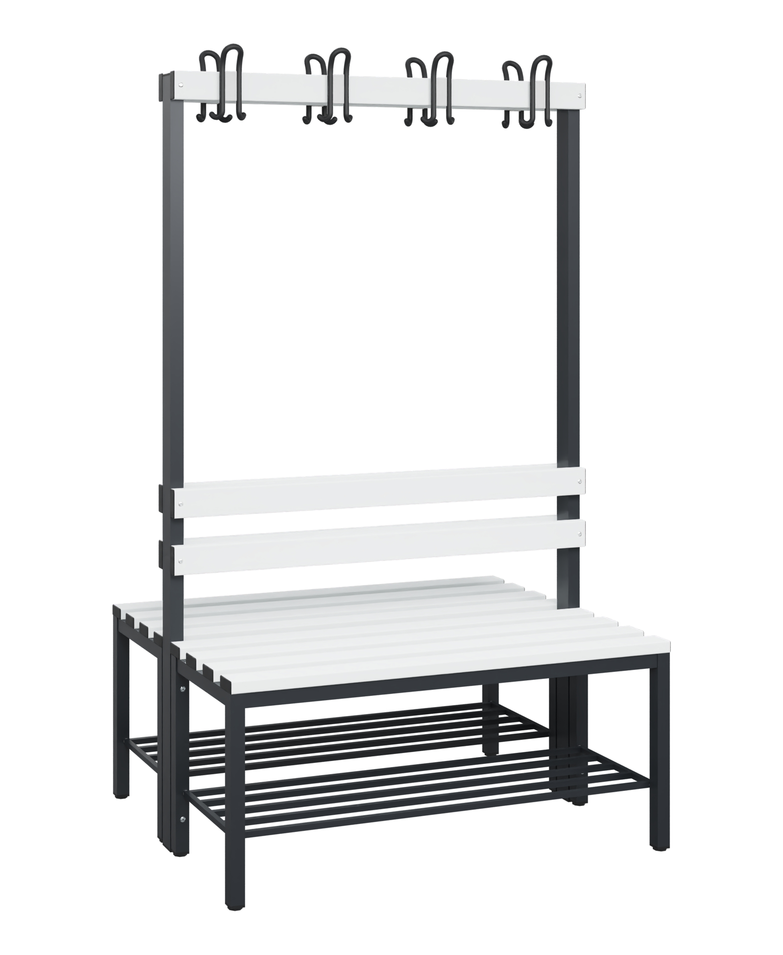 C+P Garderobenbank Solid, 1716x1000x770mm, 7021/Weiß