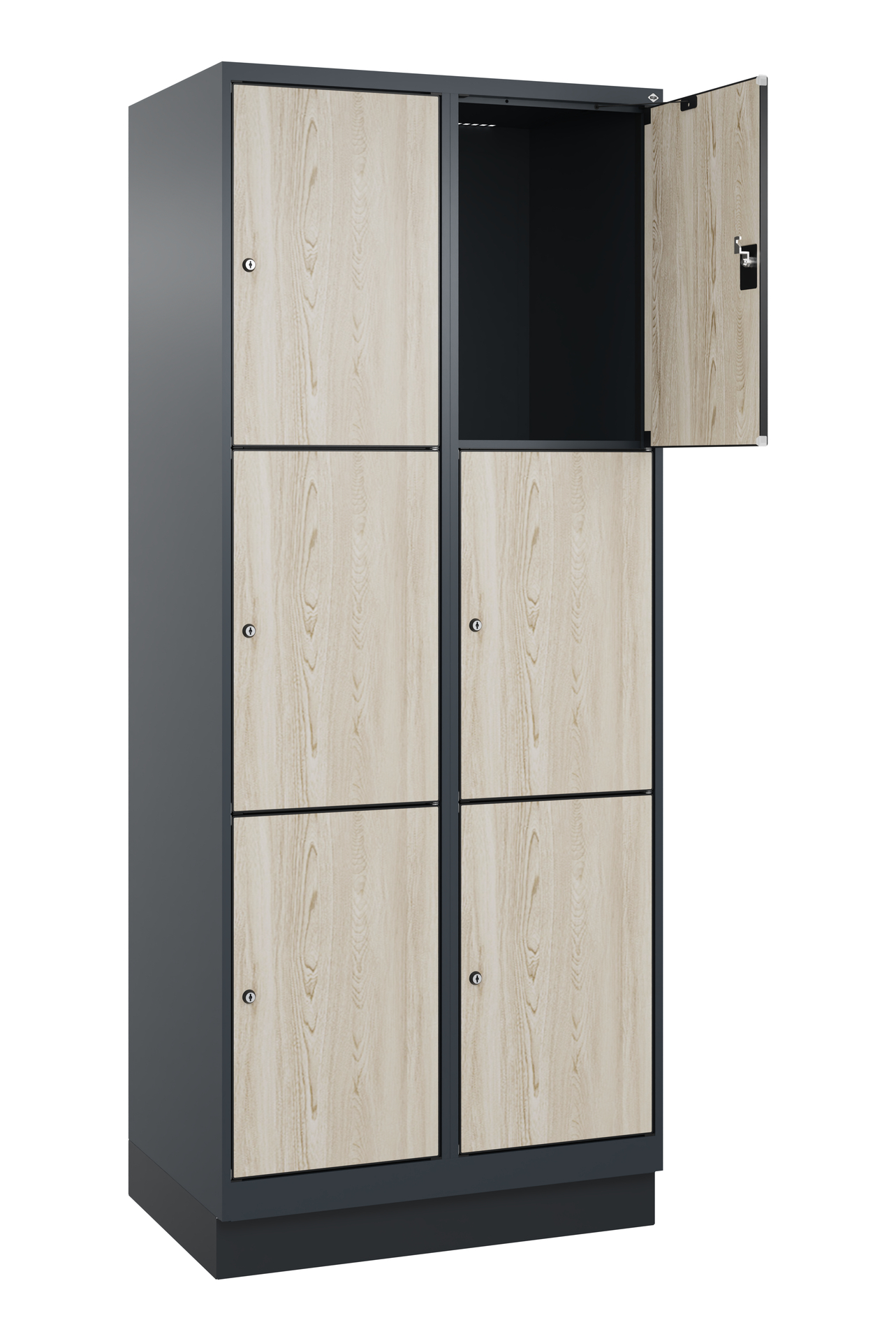 C+P Schlie�fachschrank Evolo PLUS, Sockel, 6 F�cher, 1950x800x500mm
