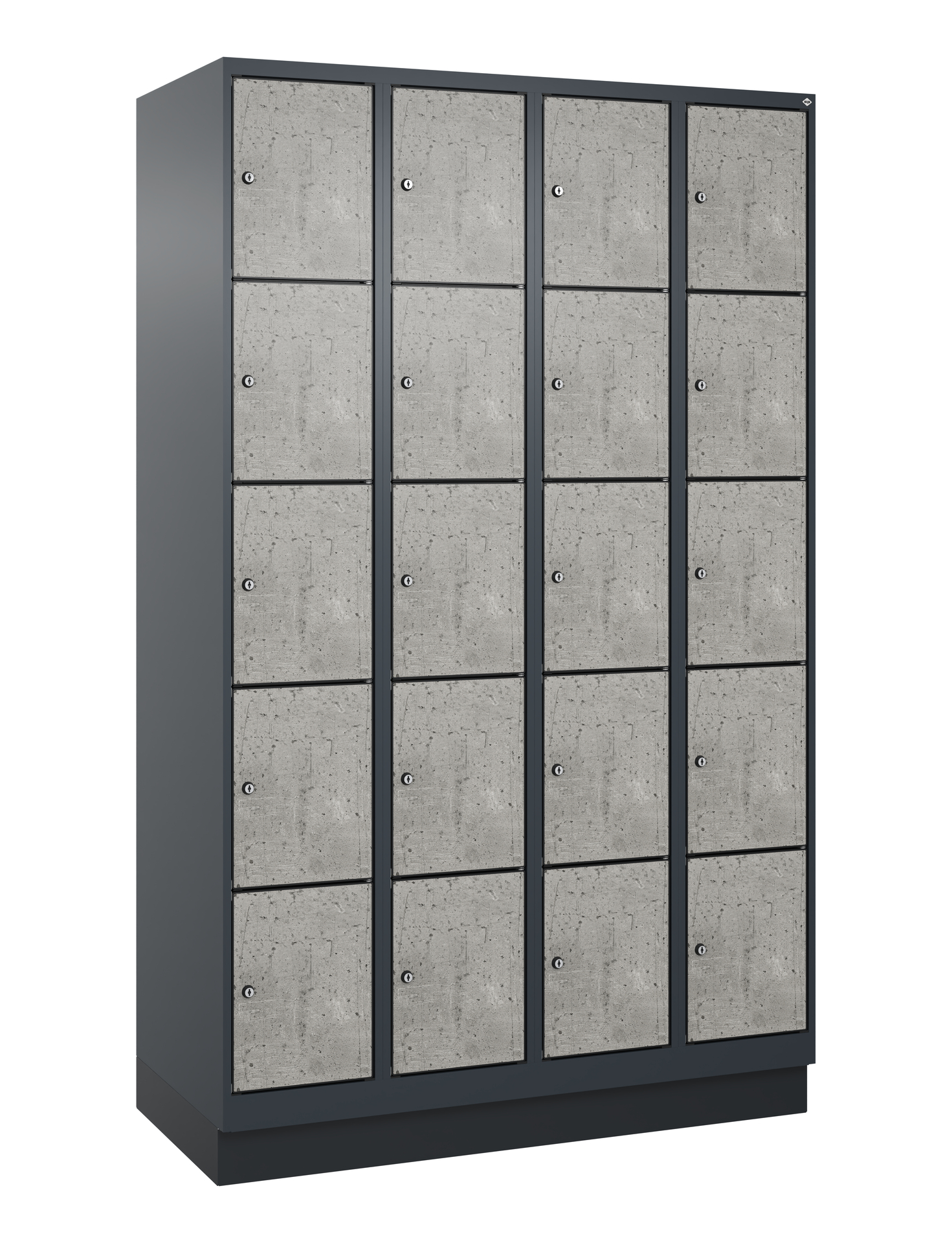 C+P Schlie�fachschrank Evolo PLUS, Sockel, 20 F�cher, 1950x1200x500mm