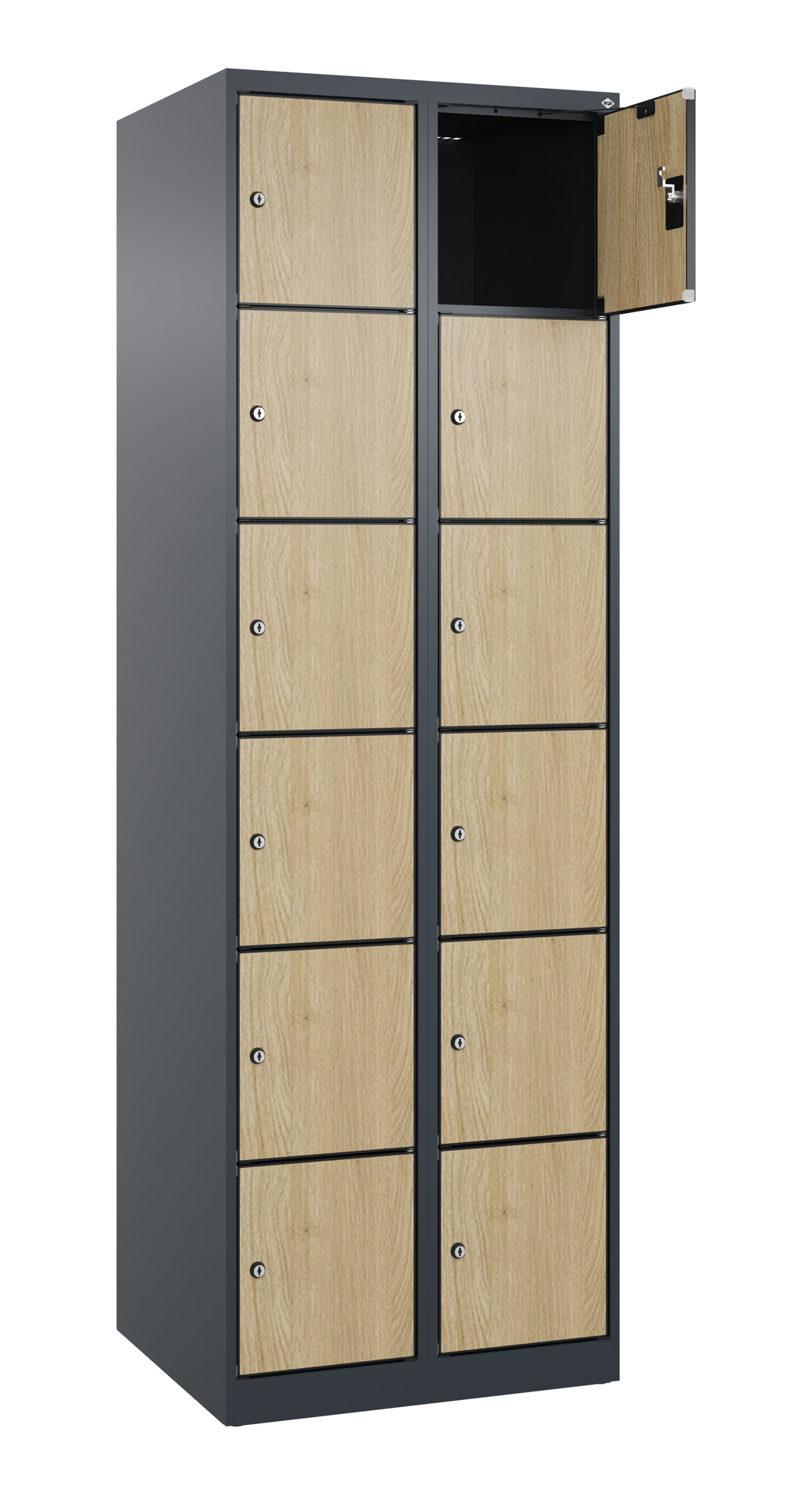 C+P Schlie�fachschrank Evolo PLUS, 12 F�cher, 1850x600x500mm