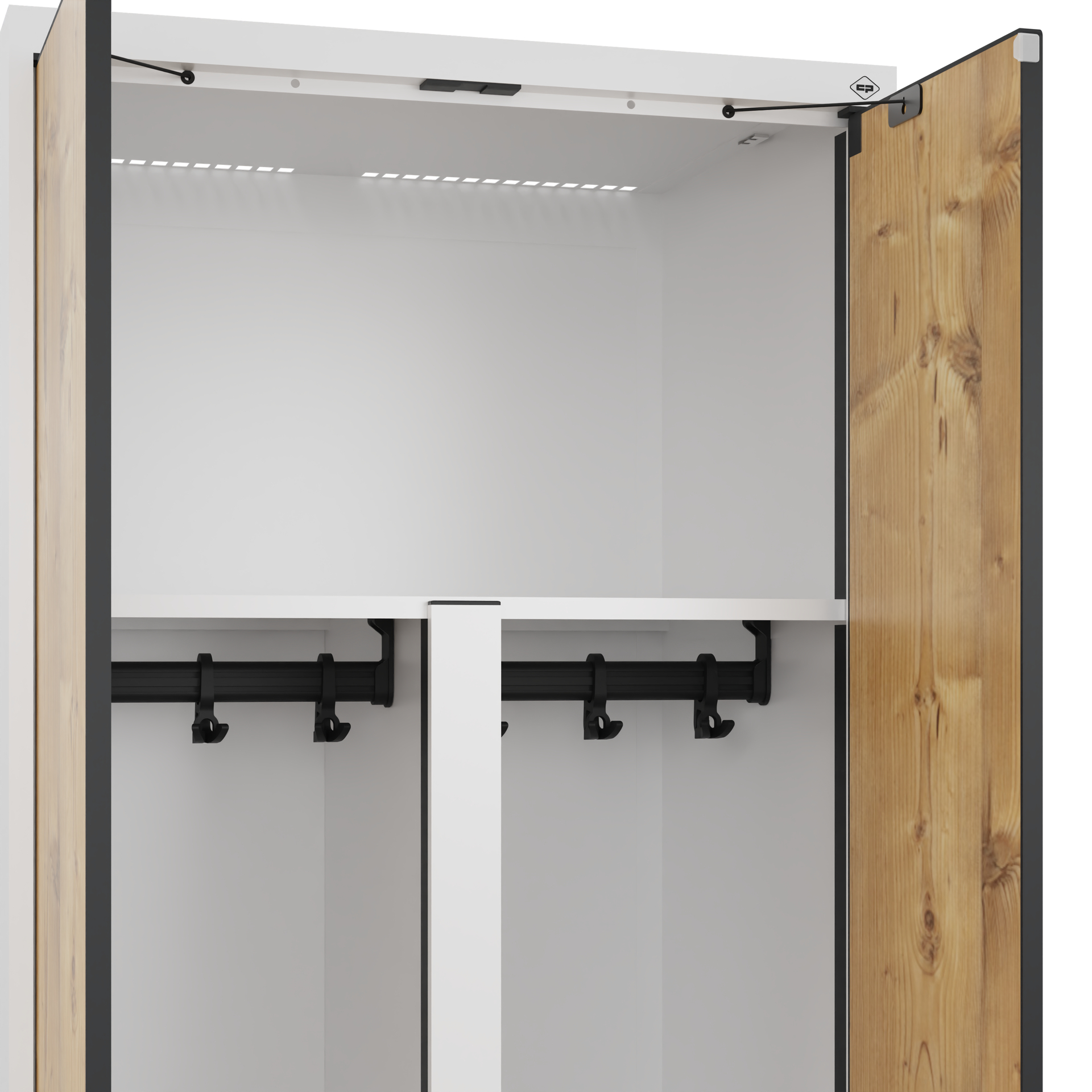 C+P PSA Schwarz-Wei�-Spind Evolo PLUS, Bank, 2 Abteile, 2120x600x815mm