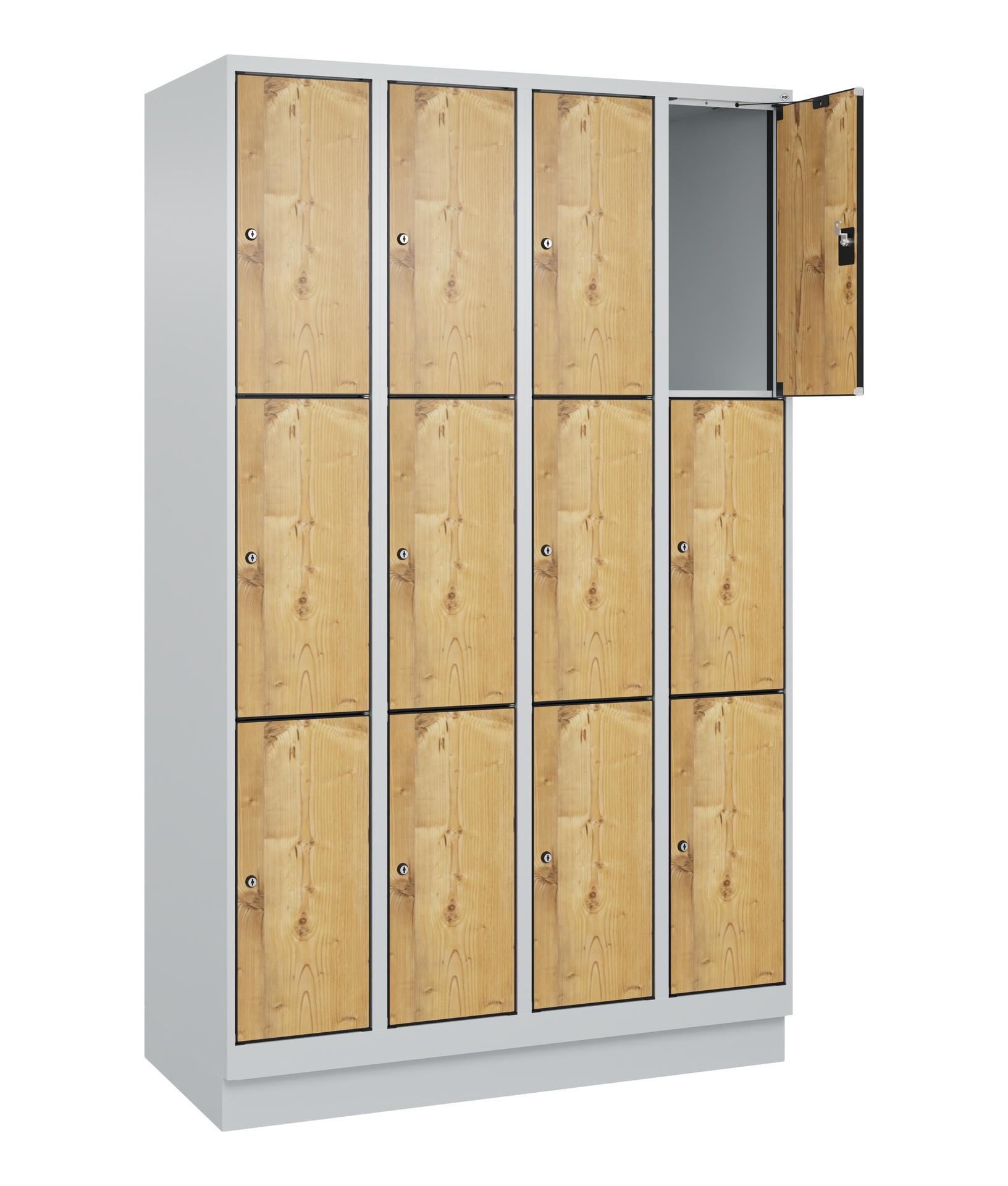 C+P Schlie�fachschrank Evolo PLUS, Sockel, 12 F�cher, 1950x1200x500mm