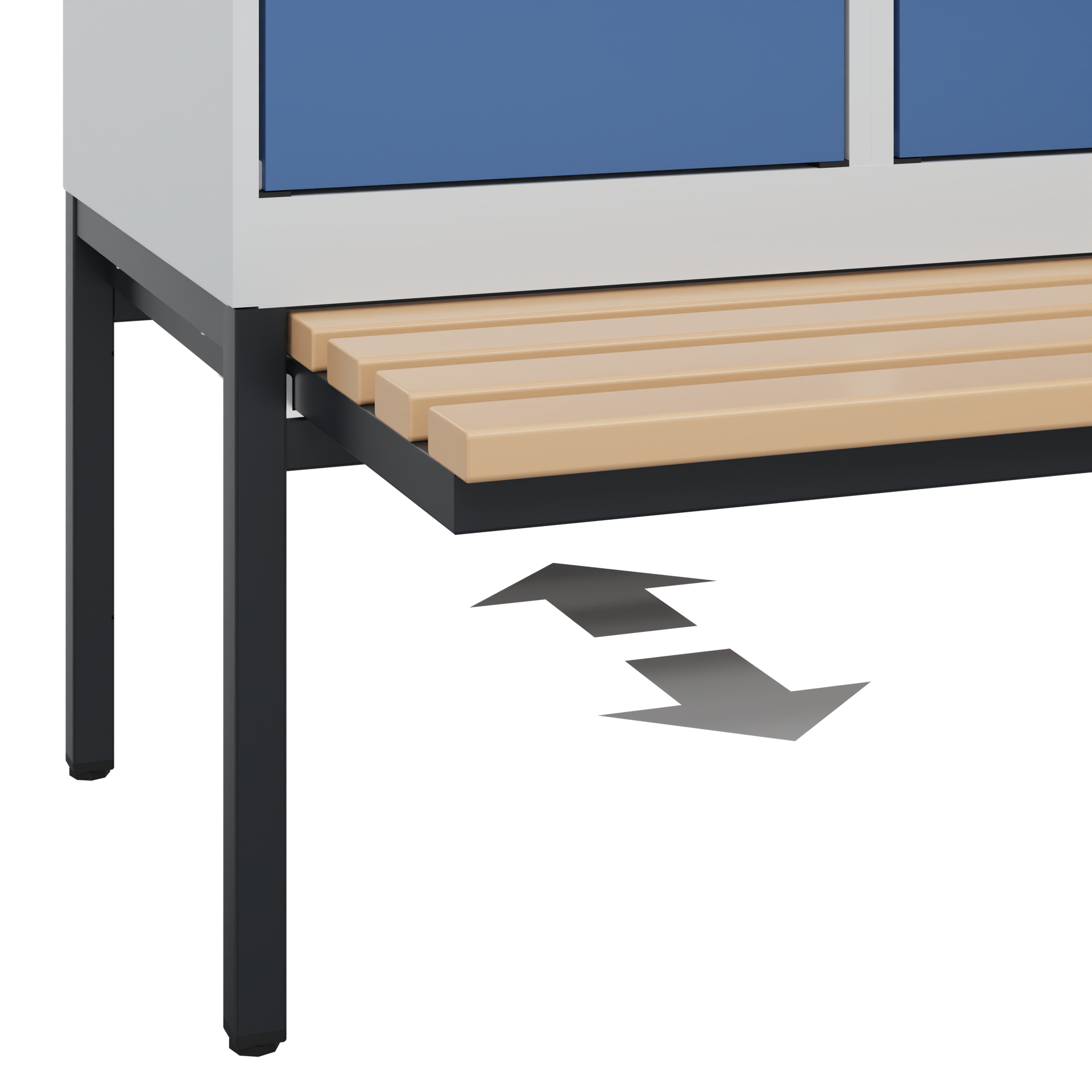 C+P Doppelstöckiger Spind Evolo PLUS, 2 Fächer, 1950x400x815mm