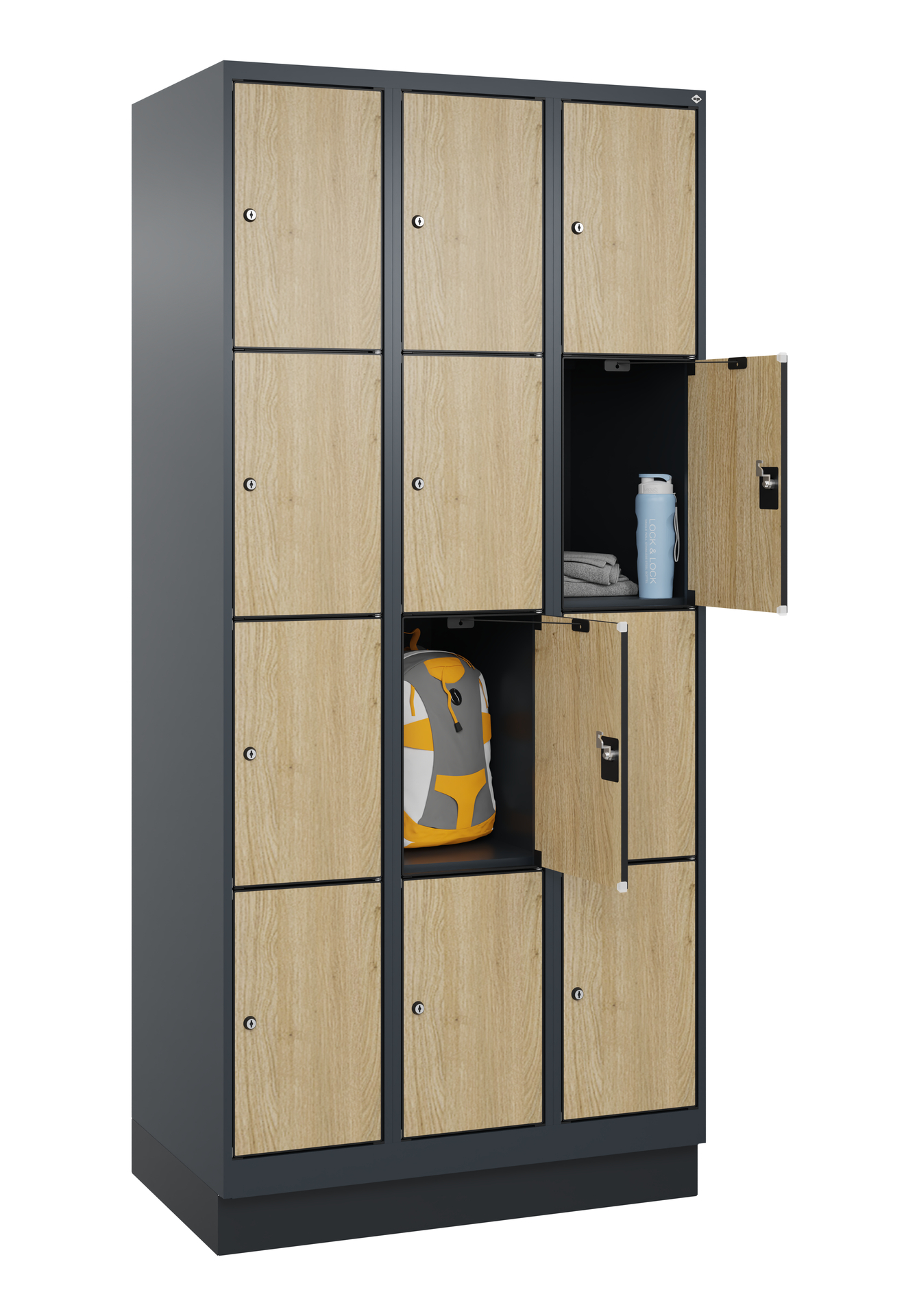 C+P Schlie�fachschrank Evolo PLUS, Sockel, 12 F�cher, 1950x900x500mm