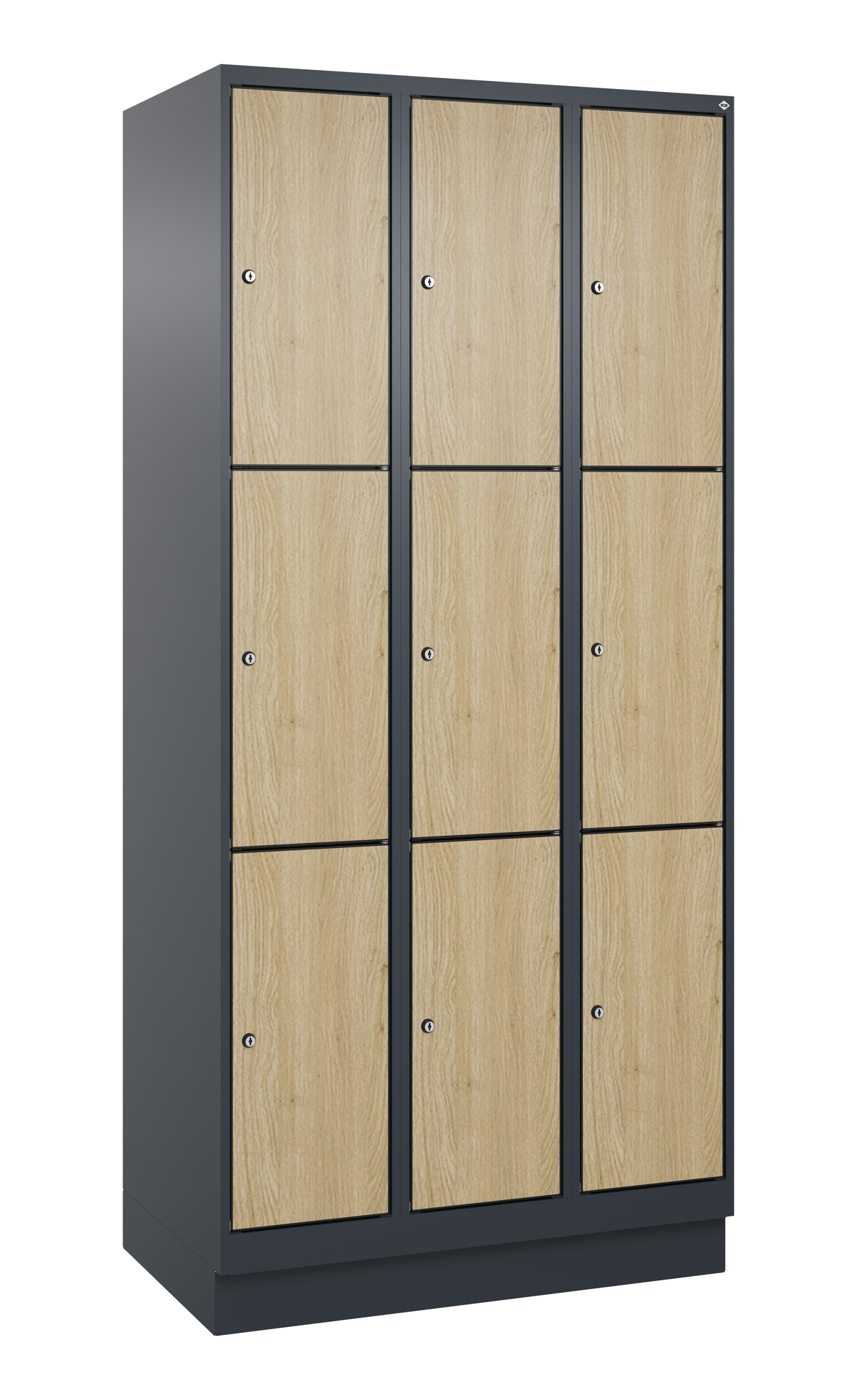 C+P Schlie�fachschrank Evolo PLUS, Sockel, 9 F�cher, 1950x900x500mm