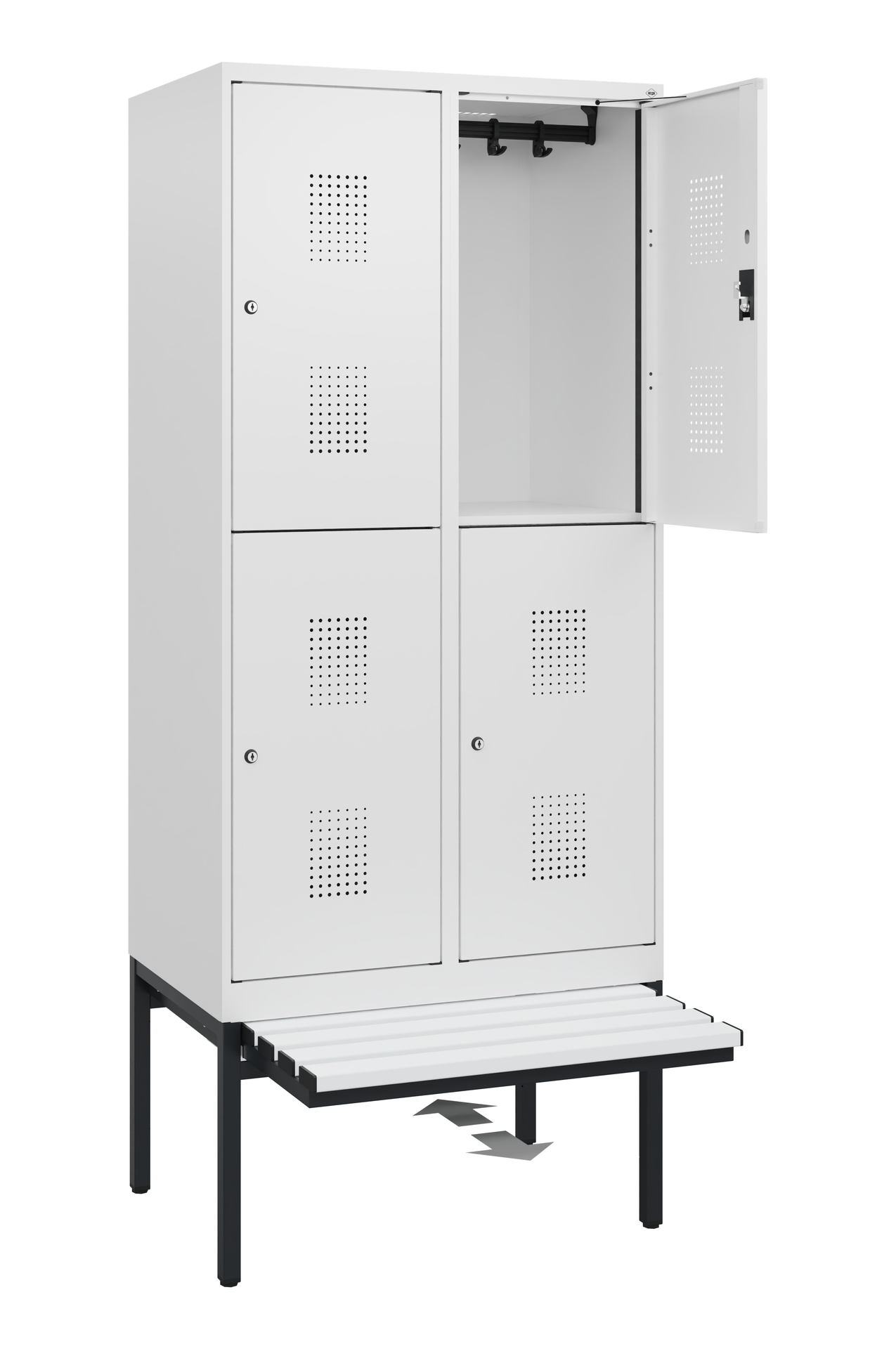 C+P Doppelstöckiger Spind Evolo PLUS, 4 Fächer, 1950x800x815mm