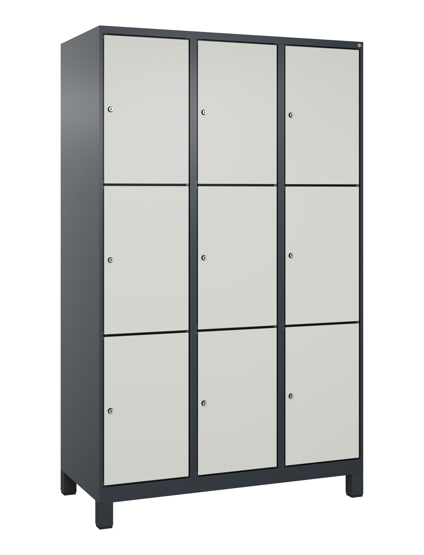 C+P Schlie�fachschrank Evolo PLUS, F��e, 9 F�cher, 1950x1200x500mm