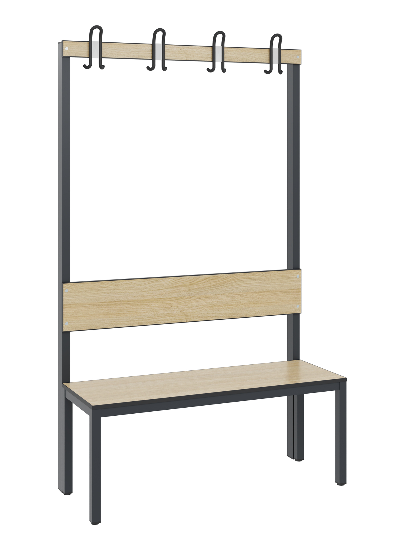 C+P Garderobenbank mit Rückenlehne, Basic Plus, H1