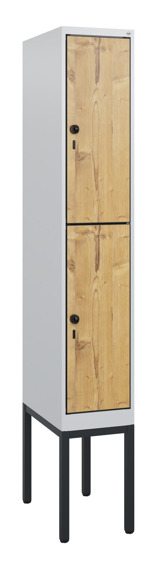 C+P Doppelst�ckiger Spind Evolo PLUS, 2 F�cher, 1950x300x500mm