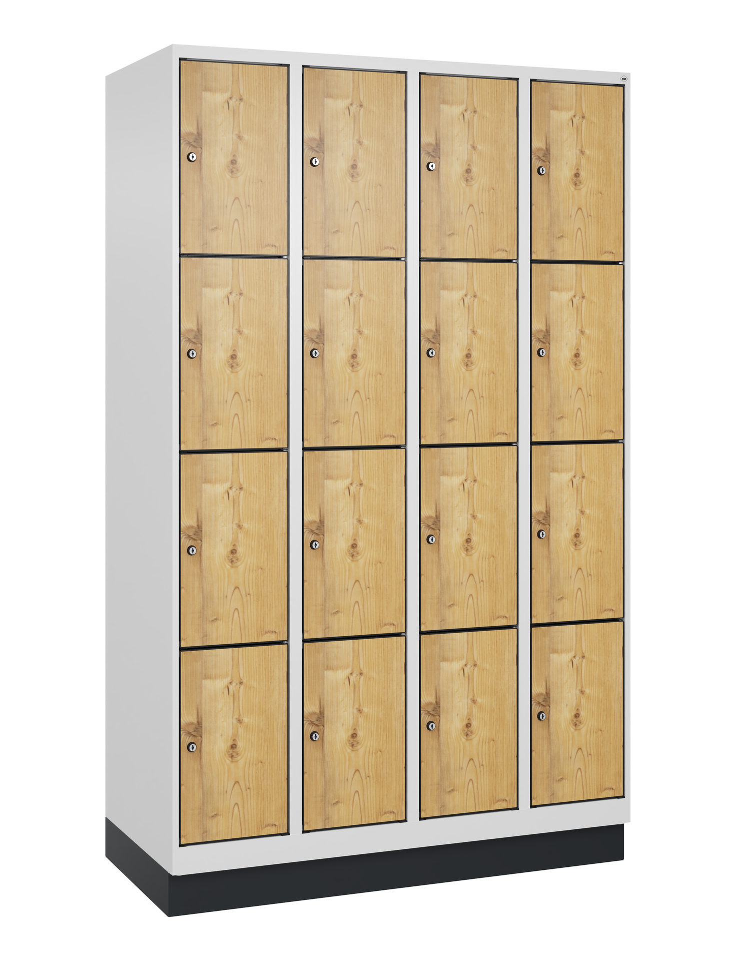 C+P Schlie�fachschrank Evolo PLUS, Sockel, 16 F�cher, 1950x1200x500mm