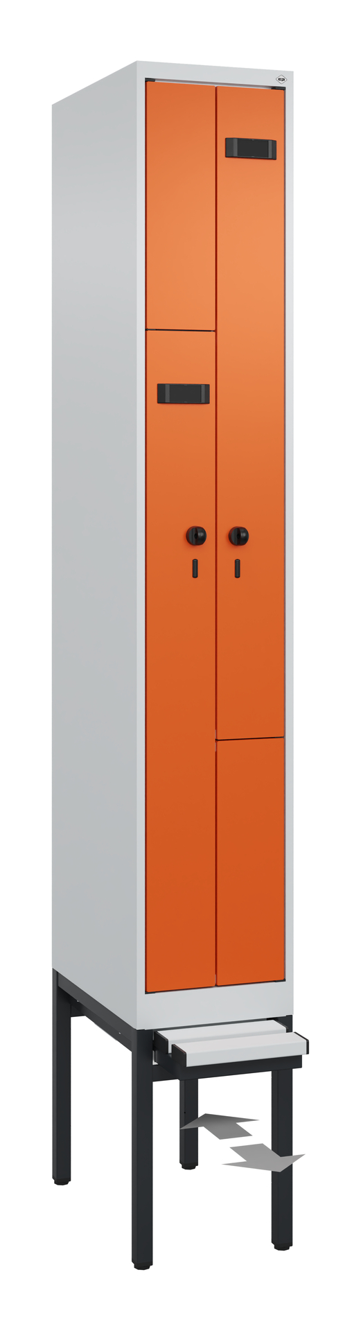 C+P Z-Spind Evolo PLUS, Bank, 2 Fächer, 2120x300x815mm