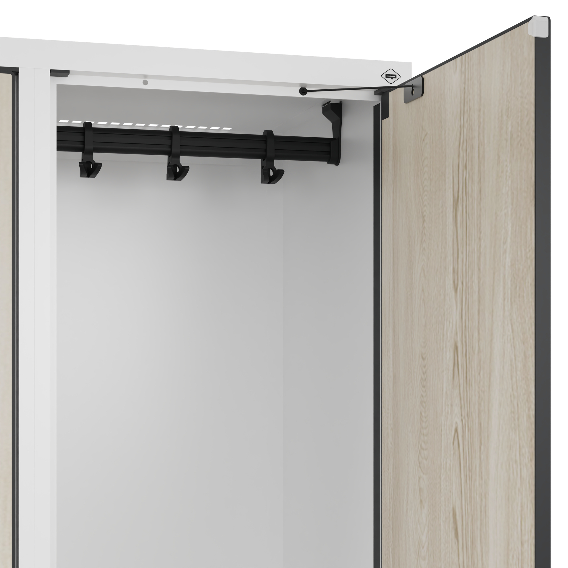 C+P Doppelst�ckiger Spind Evolo PLUS, 2 F�cher, 1850x400x500mm