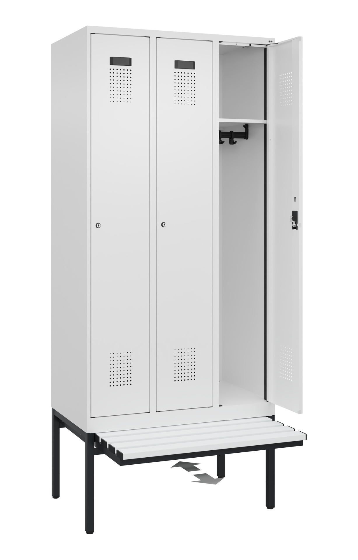 C+P Spind Evolo PLUS, Bank, 3 Abteile, 2120x900x815mm