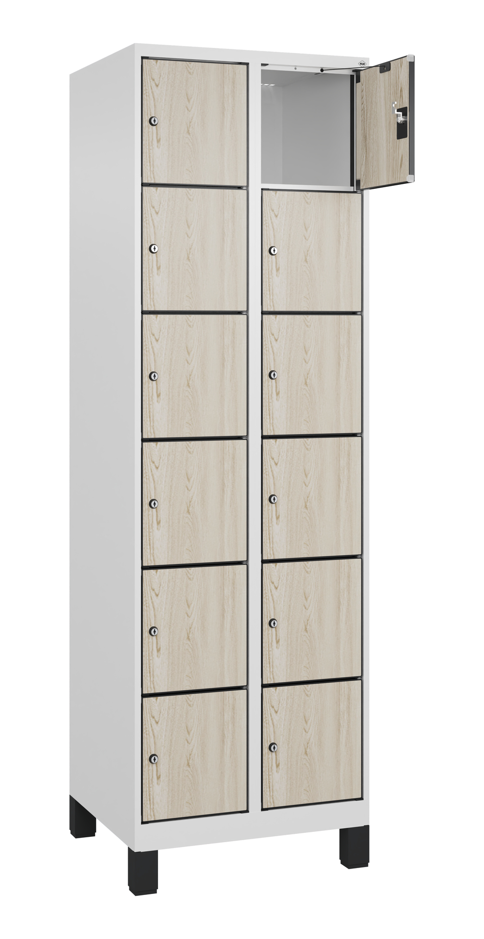 C+P Schlie�fachschrank Evolo PLUS, F��e, 12 F�cher, 1950x600x500mm