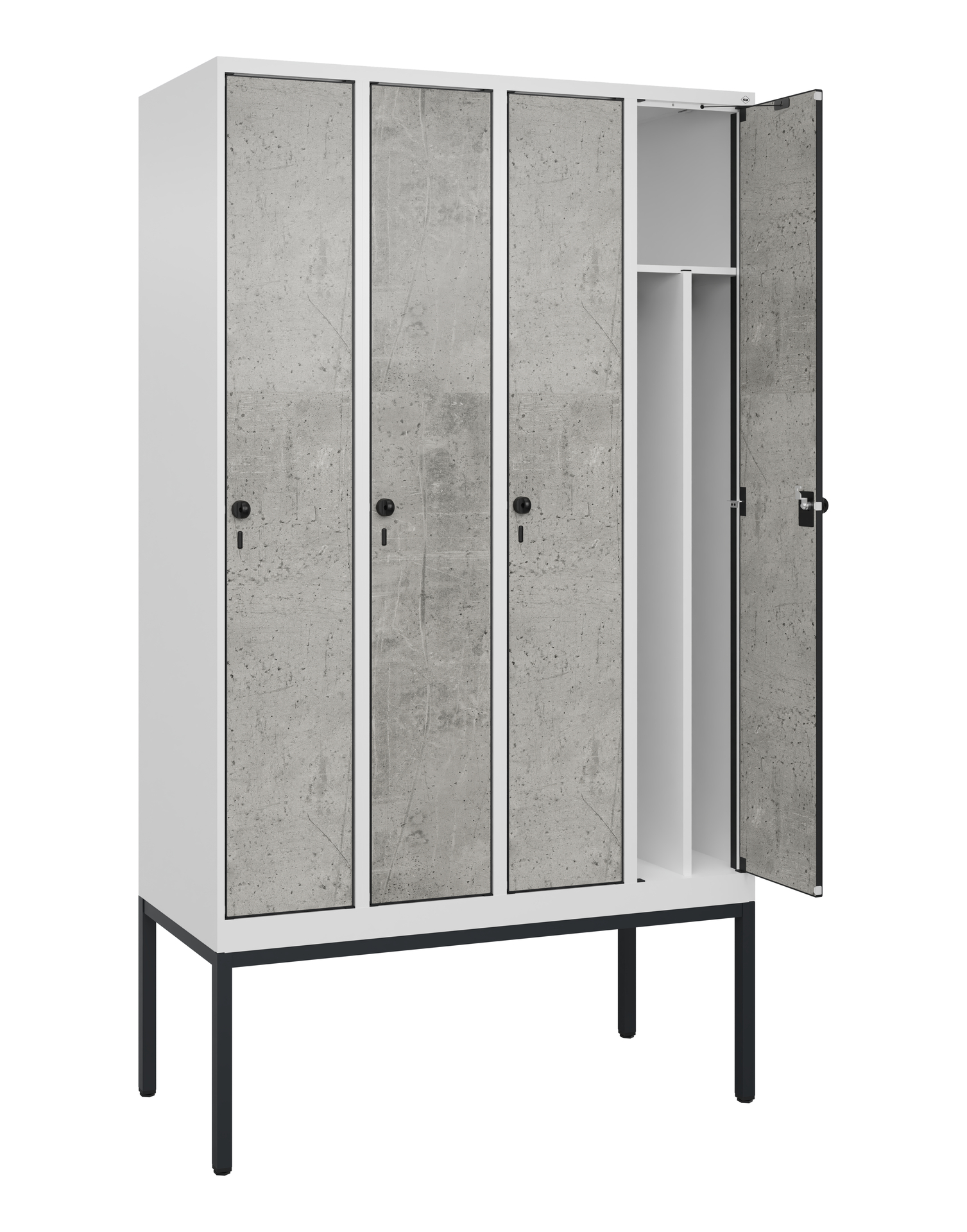 C+P Spind Evolo PLUS, Gestell, 4 Abteile, 2120x1200x500mm