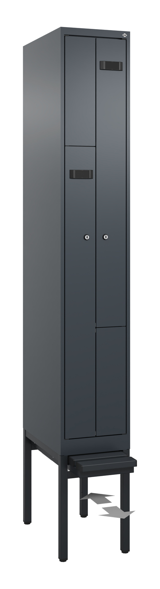 C+P Z-Spind Evolo PLUS, Bank, 2 Fächer, 2120x300x815mm