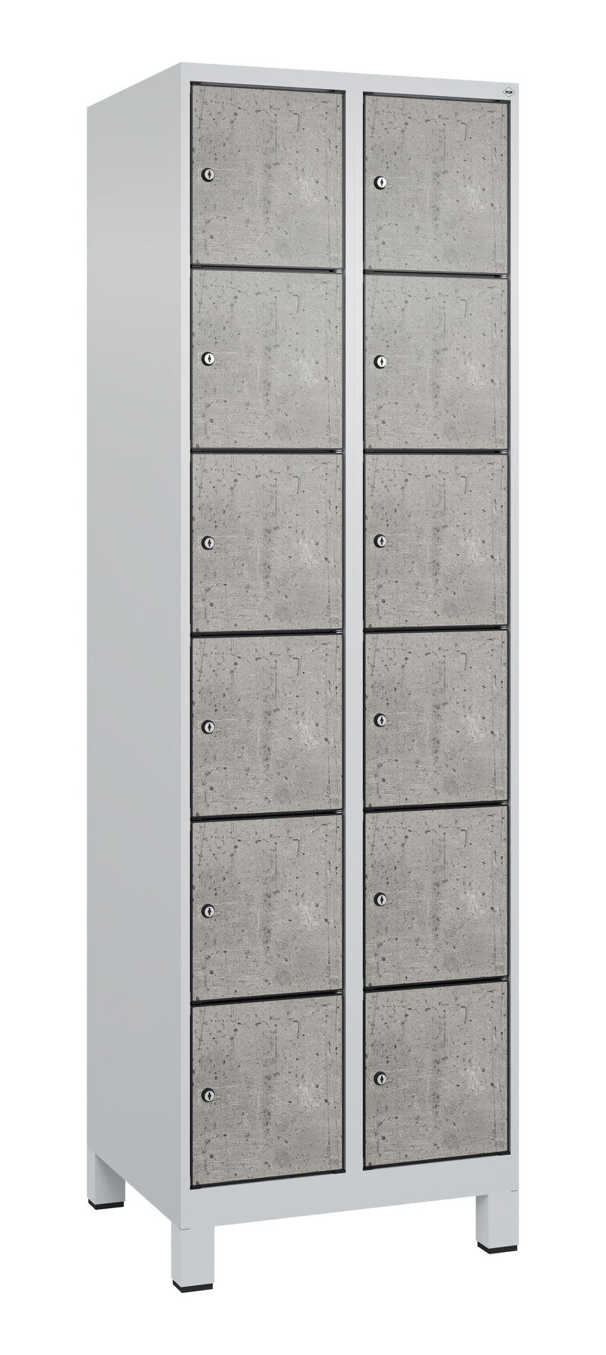 C+P Schlie�fachschrank Evolo PLUS, F��e, 12 F�cher, 1950x600x500mm