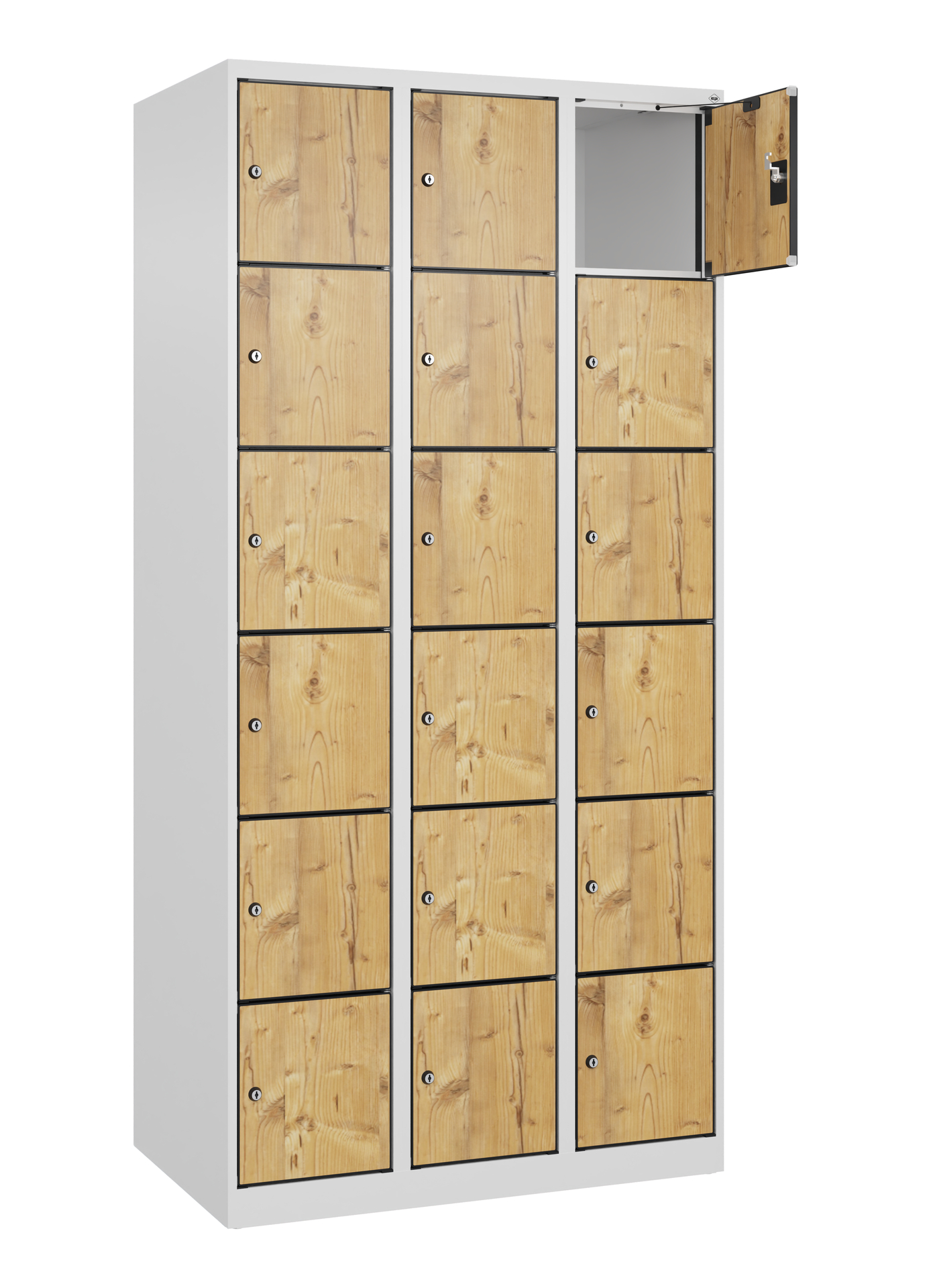 C+P Schlie�fachschrank Evolo PLUS, 18 F�cher, 1850x900x500mm
