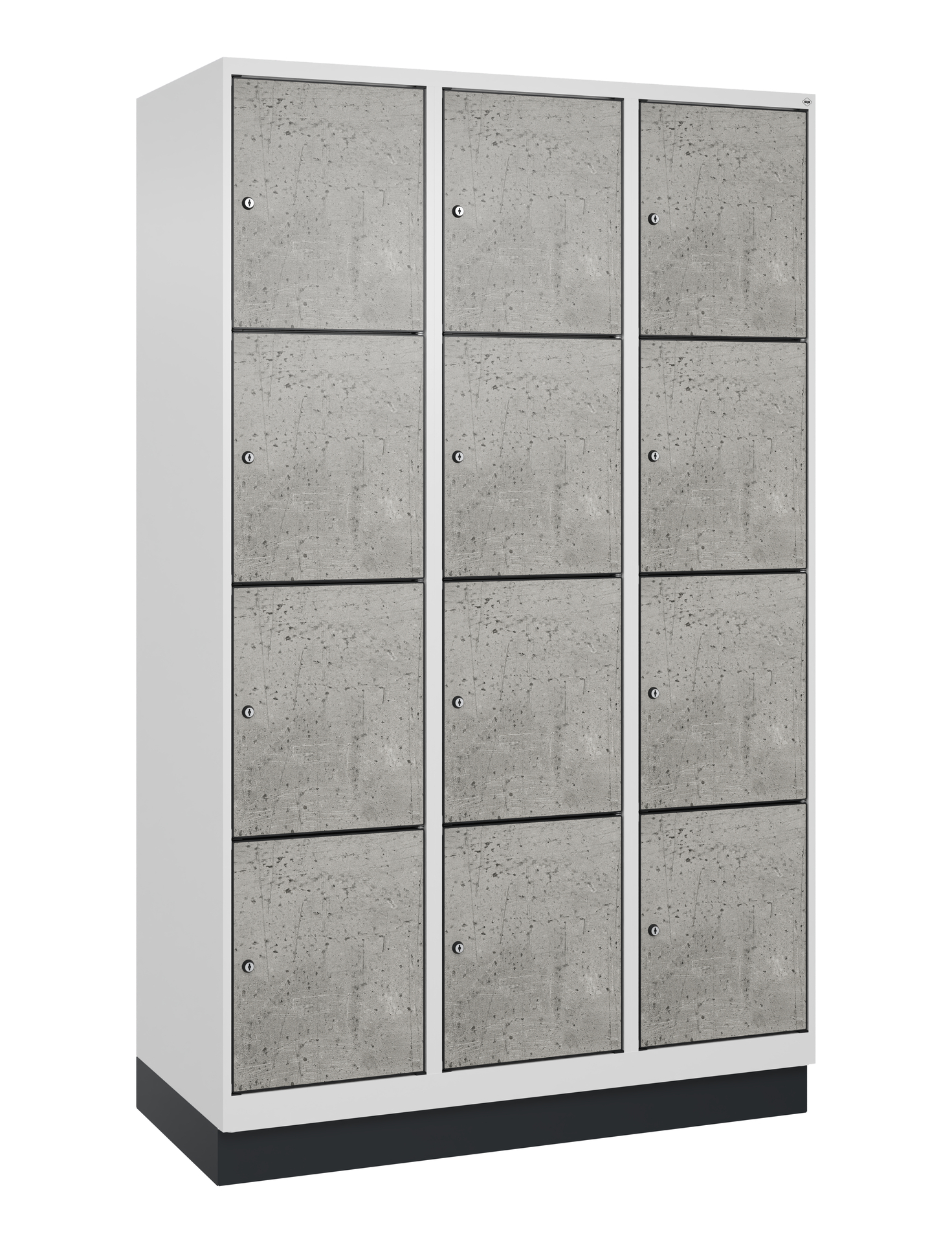 C+P Schlie�fachschrank Evolo PLUS, Sockel, 12 F�cher, 1950x1200x500mm