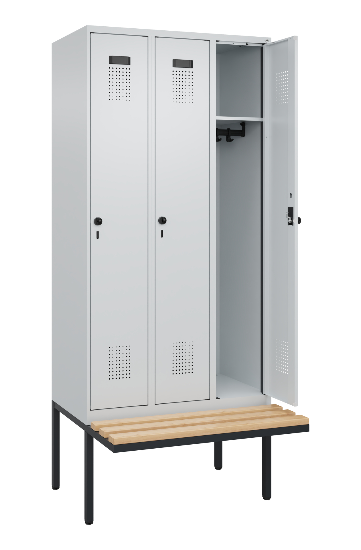 C+P Spind Evolo PLUS, Bank, 3 Abteile, 2120x900x81