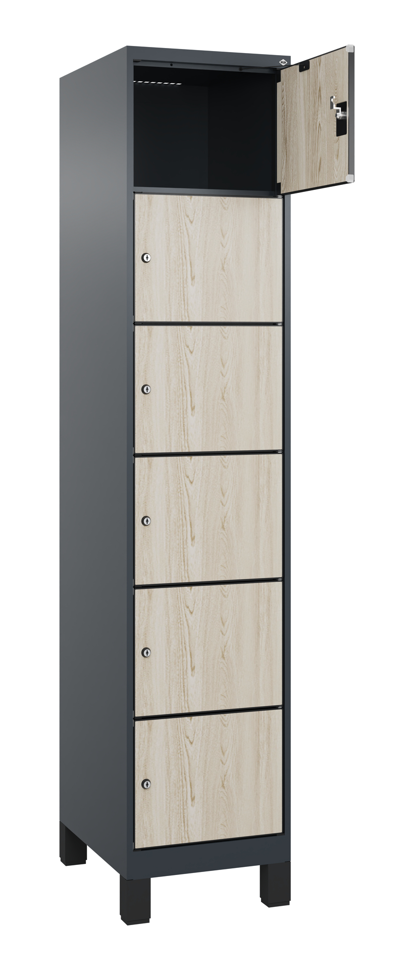 C+P Schlie�fachschrank Evolo PLUS, F��e, 6 F�cher, 1950x400x500mm