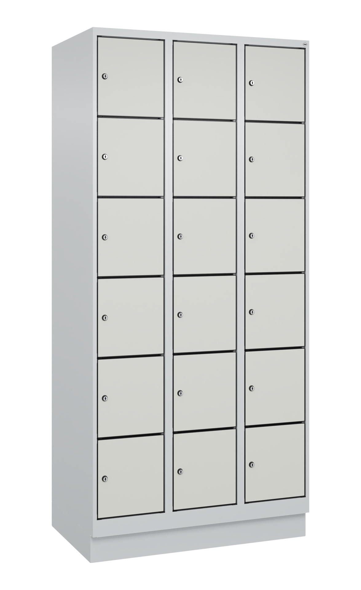 C+P Schlie�fachschrank Evolo PLUS, Sockel, 18 F�cher, 1950x900x500mm
