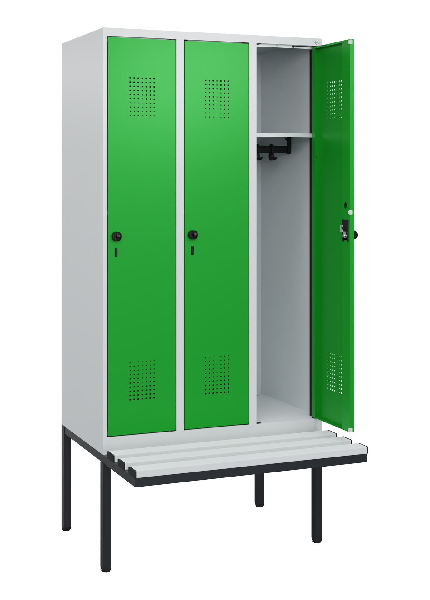 C+P Spind Evolo PLUS, Bank, 3 Abteile, 1950x900x81