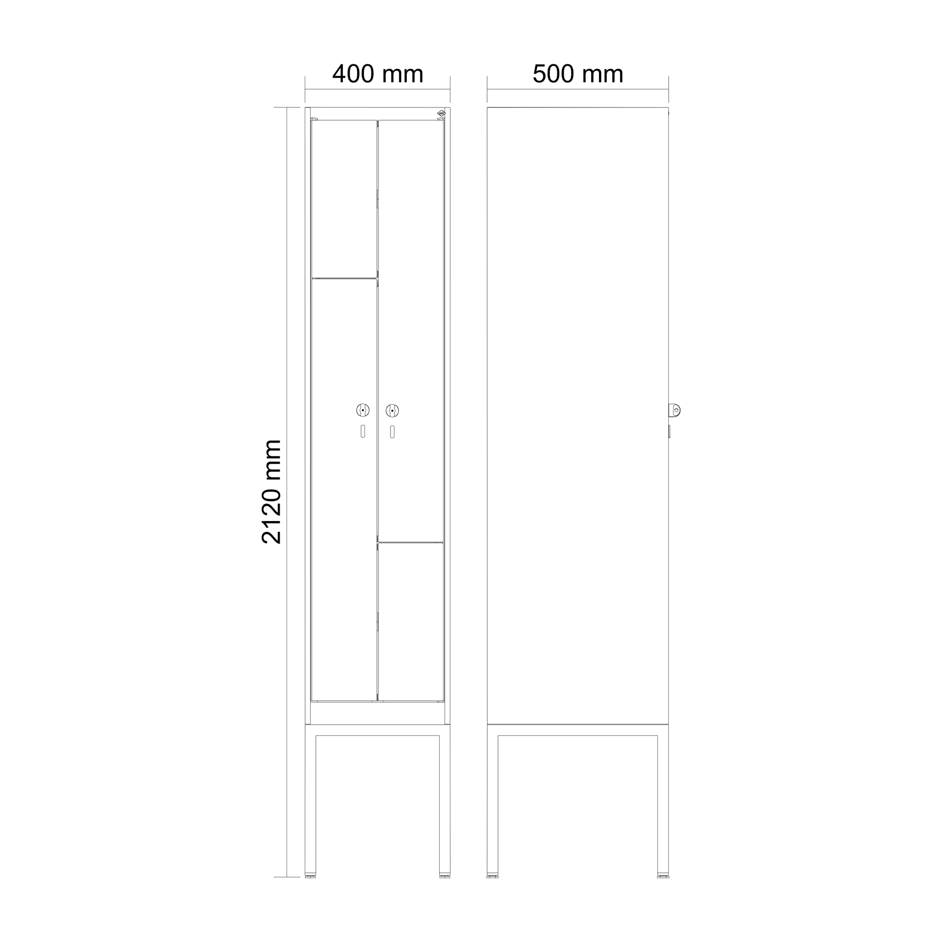 C+P Z-Spind Evolo PLUS, Gestell, 2 F�cher, 2120x400x500mm