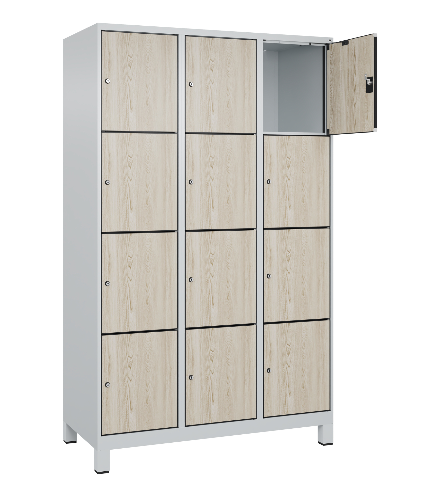 C+P Schlie�fachschrank Evolo PLUS, F��e, 12 F�cher, 1950x1200x500mm