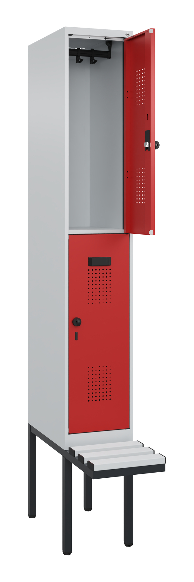 C+P Doppelstock-Spind Evolo PLUS, Bank, 2 Fächer, 