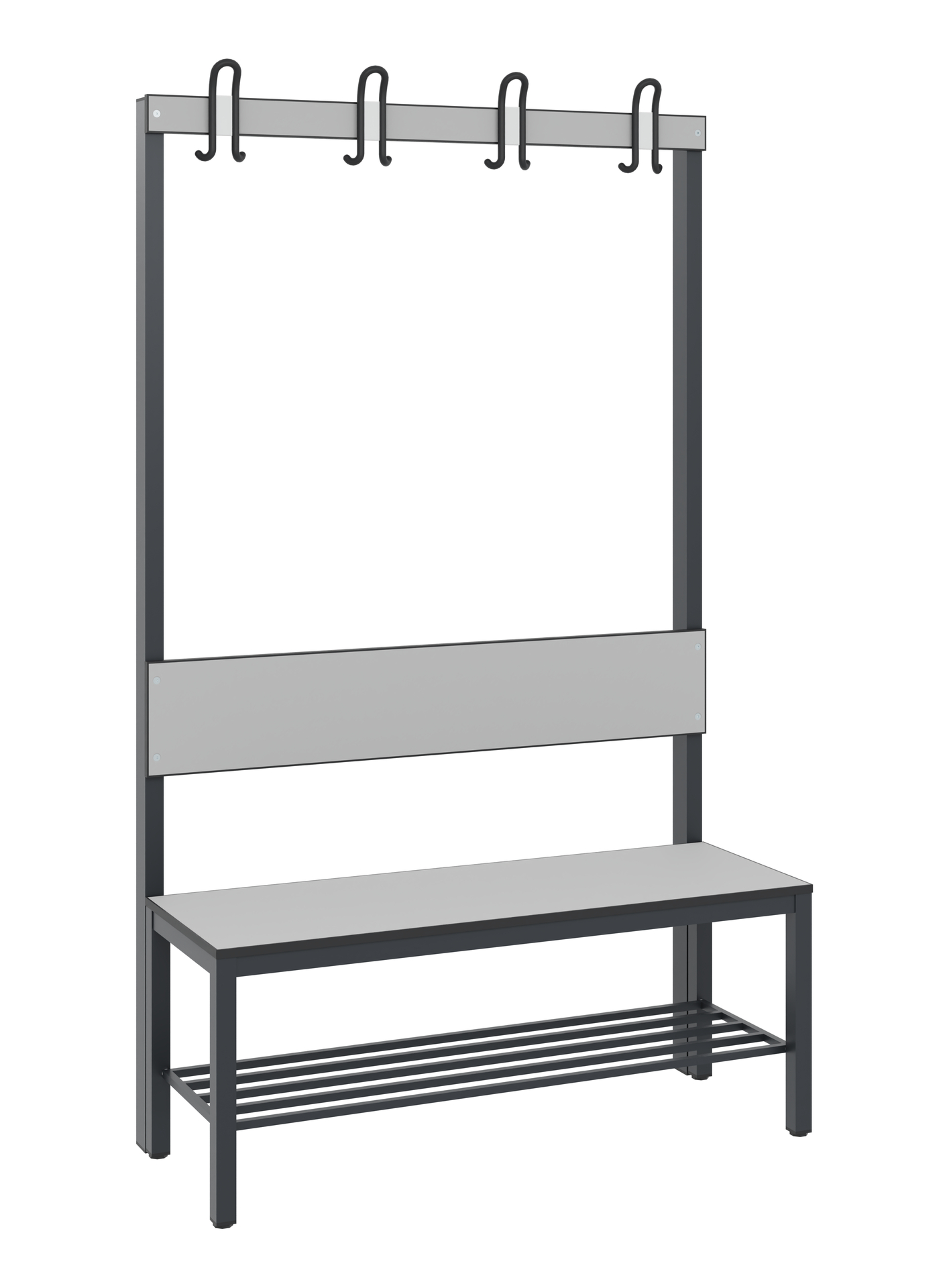 C+P Garderobenbank mit Rückenlehne, Basic Plus, H1