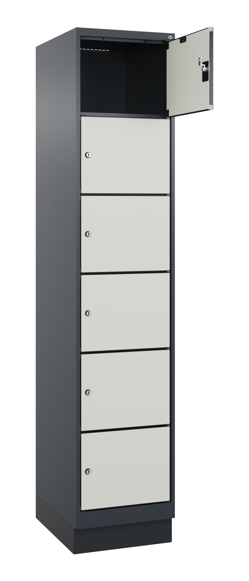 C+P Schlie�fachschrank Evolo PLUS, Sockel, 6 F�cher, 1950x400x500mm