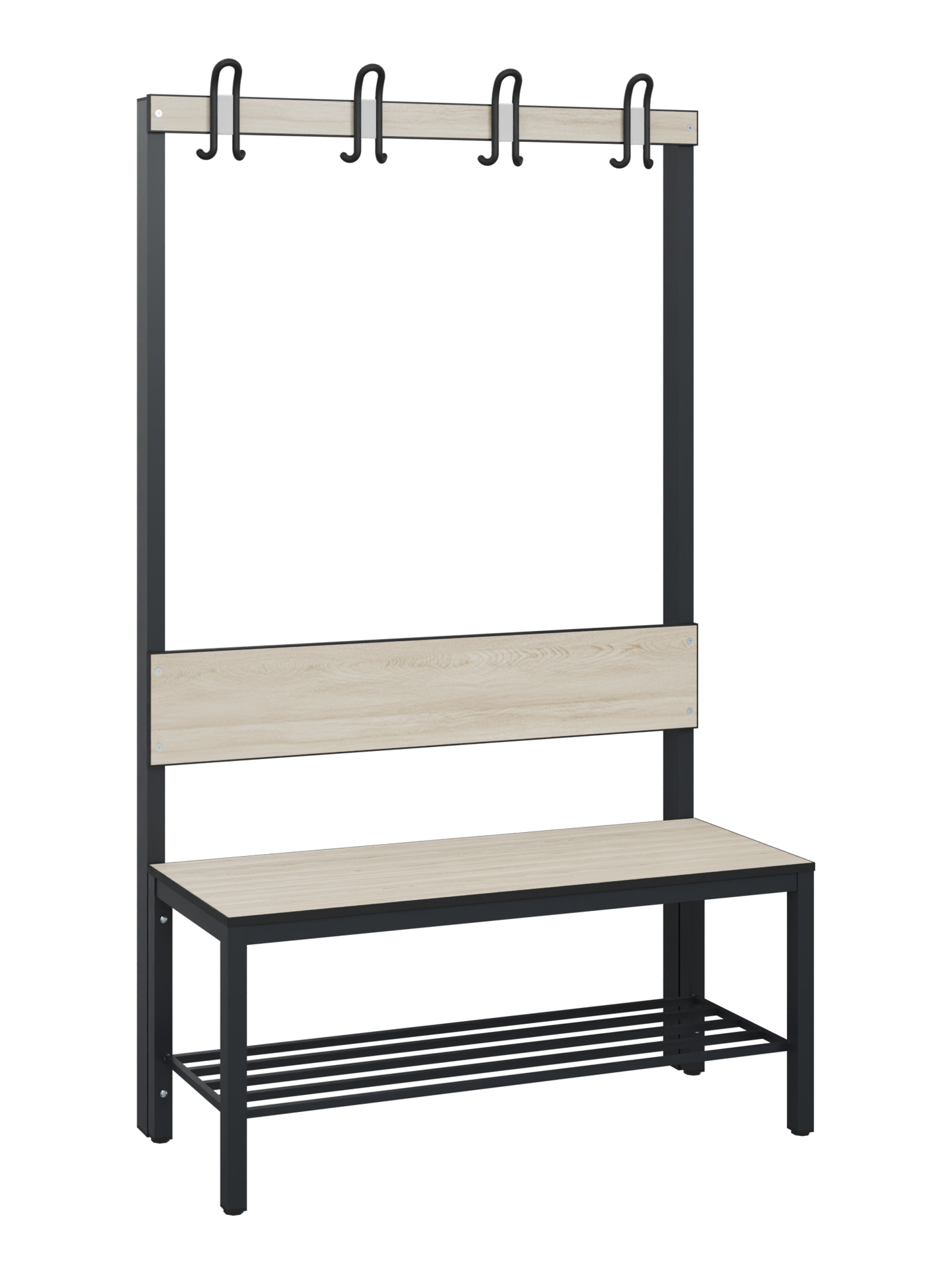 C+P Garderobenbank Solid HPL, 1716x1000x412mm, 7021/VK031