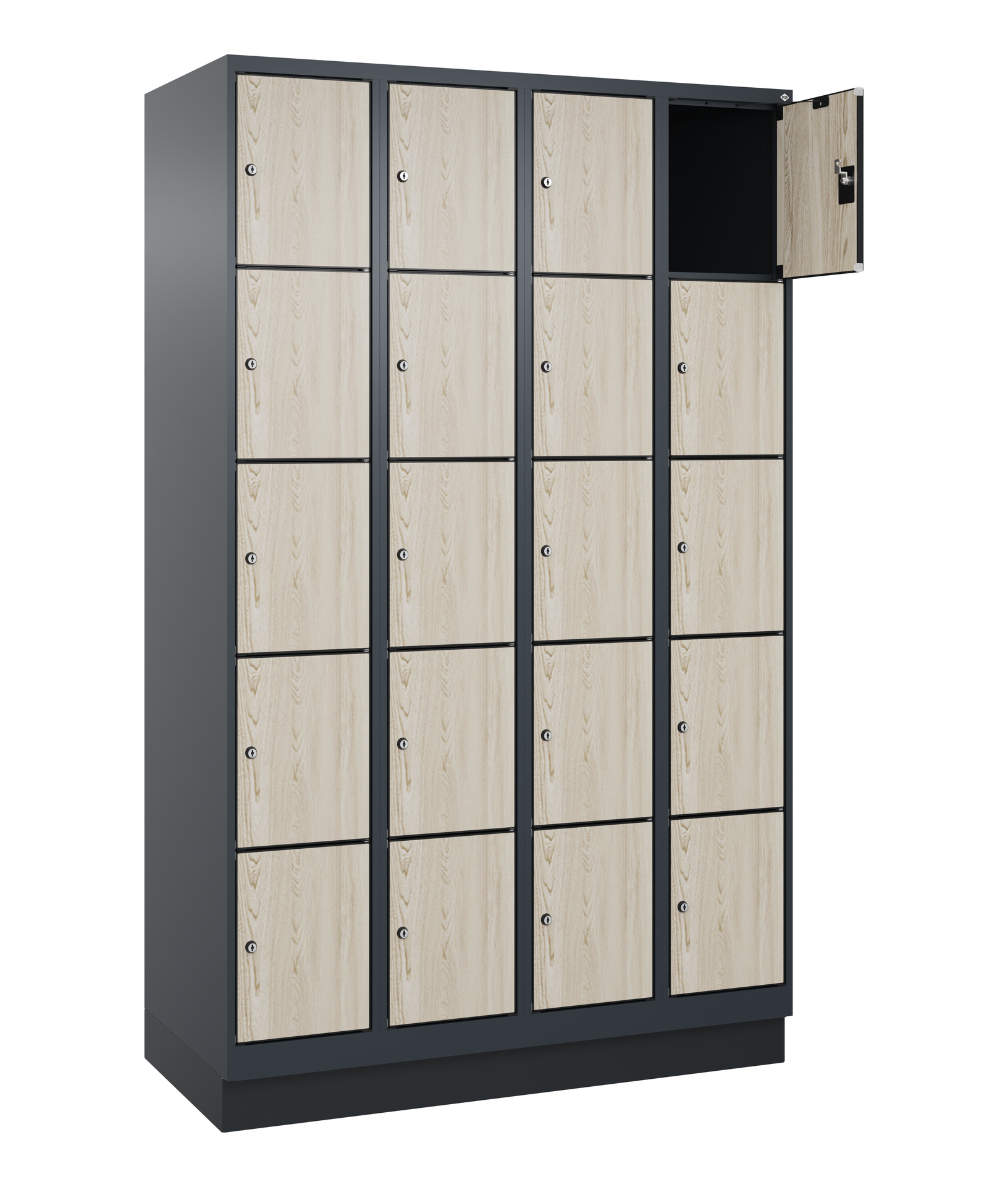 C+P Schlie�fachschrank Evolo PLUS, Sockel, 20 F�cher, 1950x1200x500mm