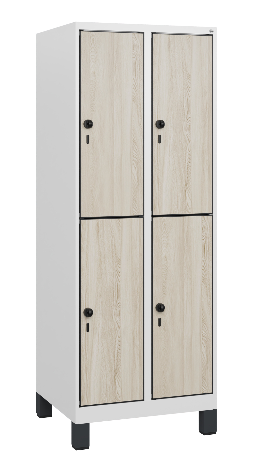 C+P Doppelst�ckiger Schulspind Evolo PLUS, F��e, 4 F�cher, 1630x600x500mm