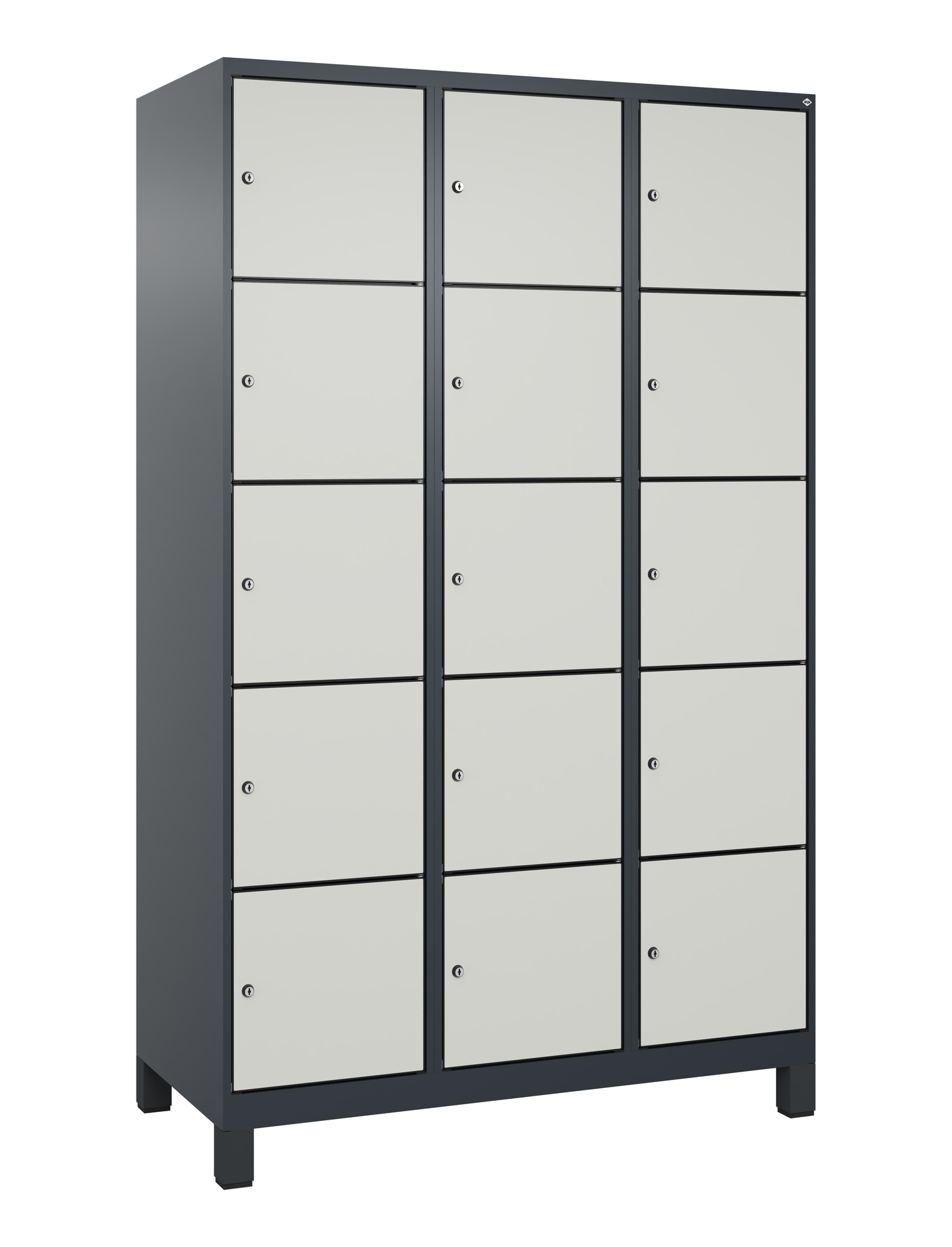 C+P Schlie�fachschrank Evolo PLUS, F��e, 15 F�cher, 1950x1200x500mm