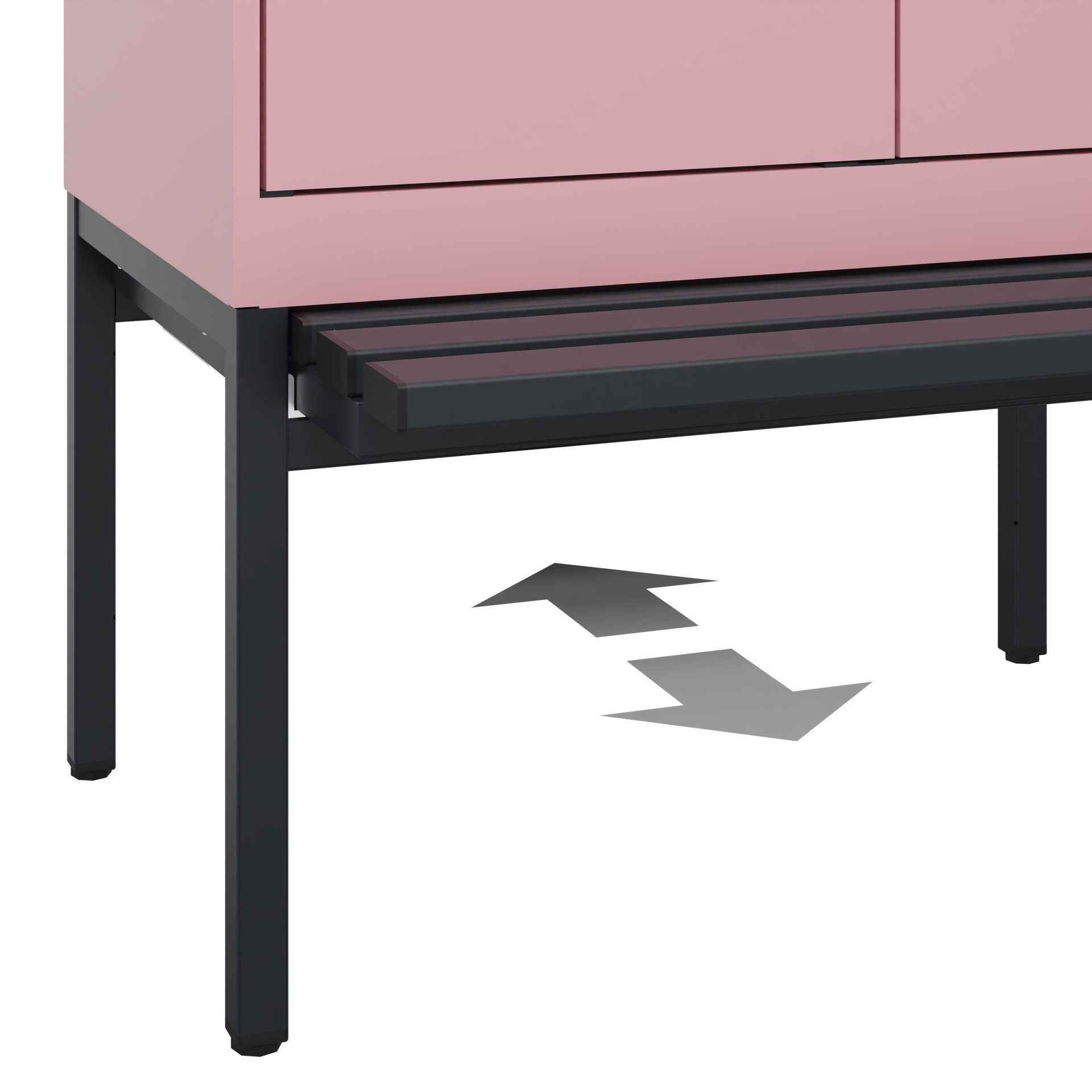 C+P PSA Schwarz-Weiß-Spind Evolo PLUS, Bank, 2 Abteile, 2120x800x815mm