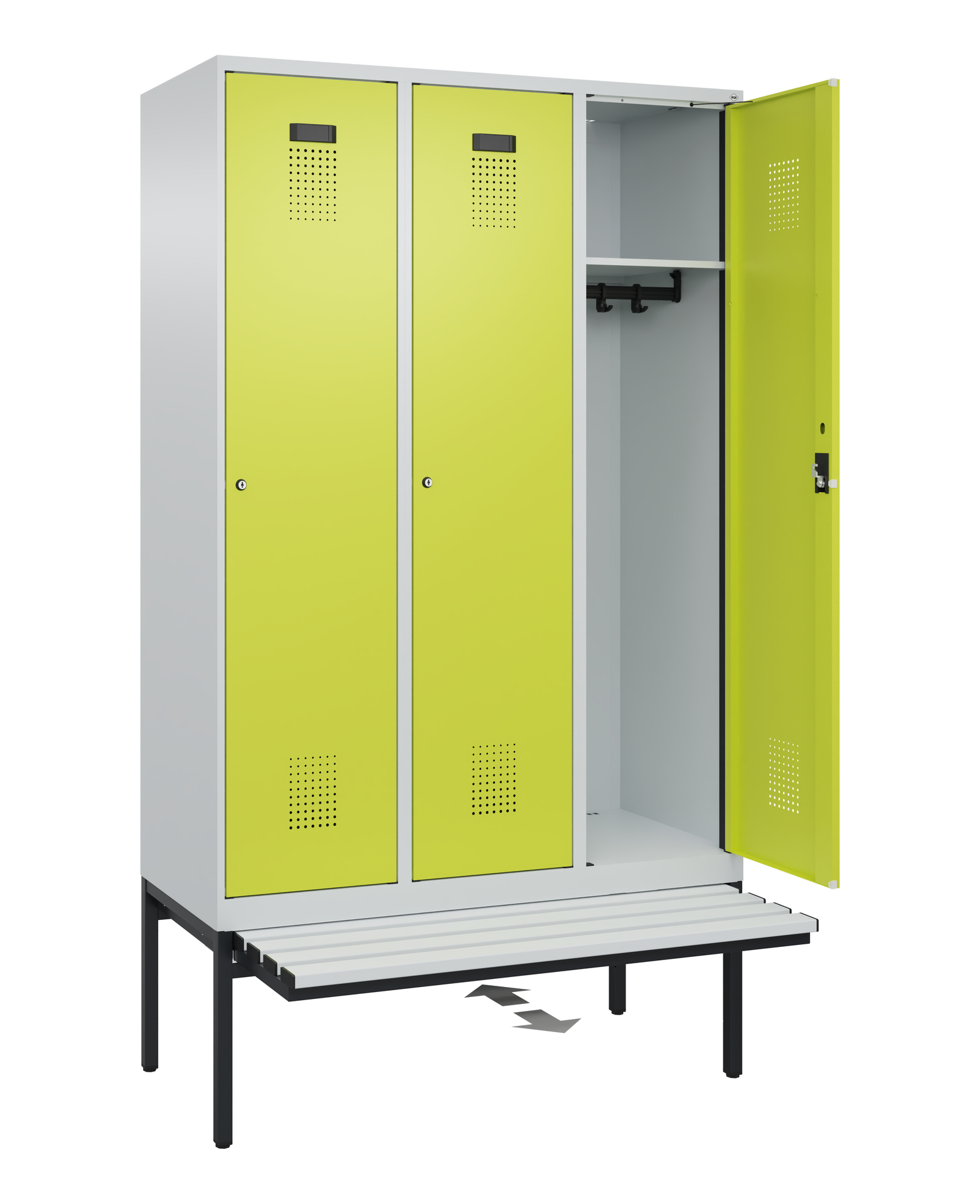 C+P Spind Evolo PLUS, Bank, 3 Abteile, 2120x1200x815mm
