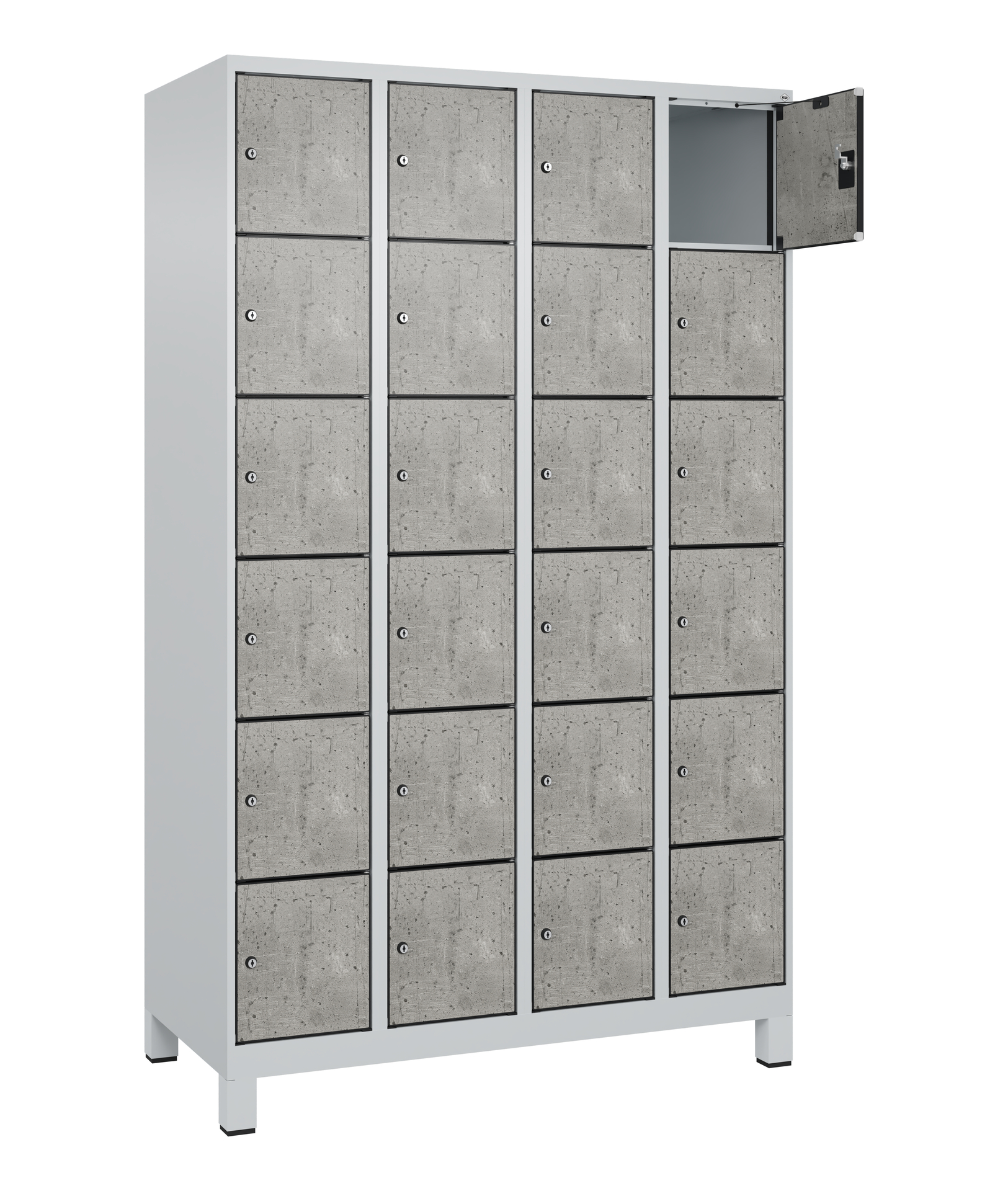 C+P Schlie�fachschrank Evolo PLUS, F��e, 24 F�cher, 1950x1200x500mm