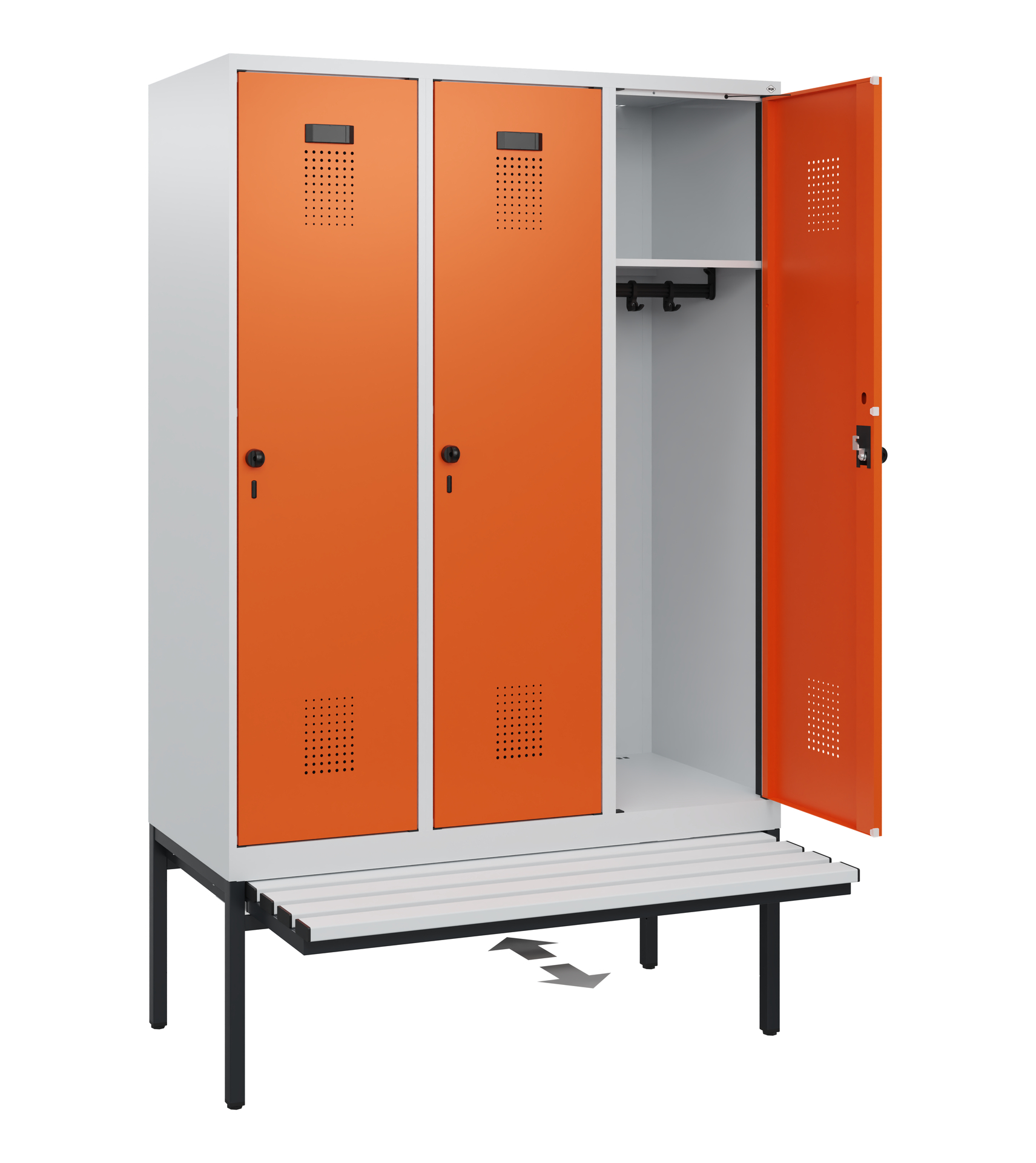 C+P Spind Evolo PLUS, Bank, 3 Abteile, 1950x1200x815mm
