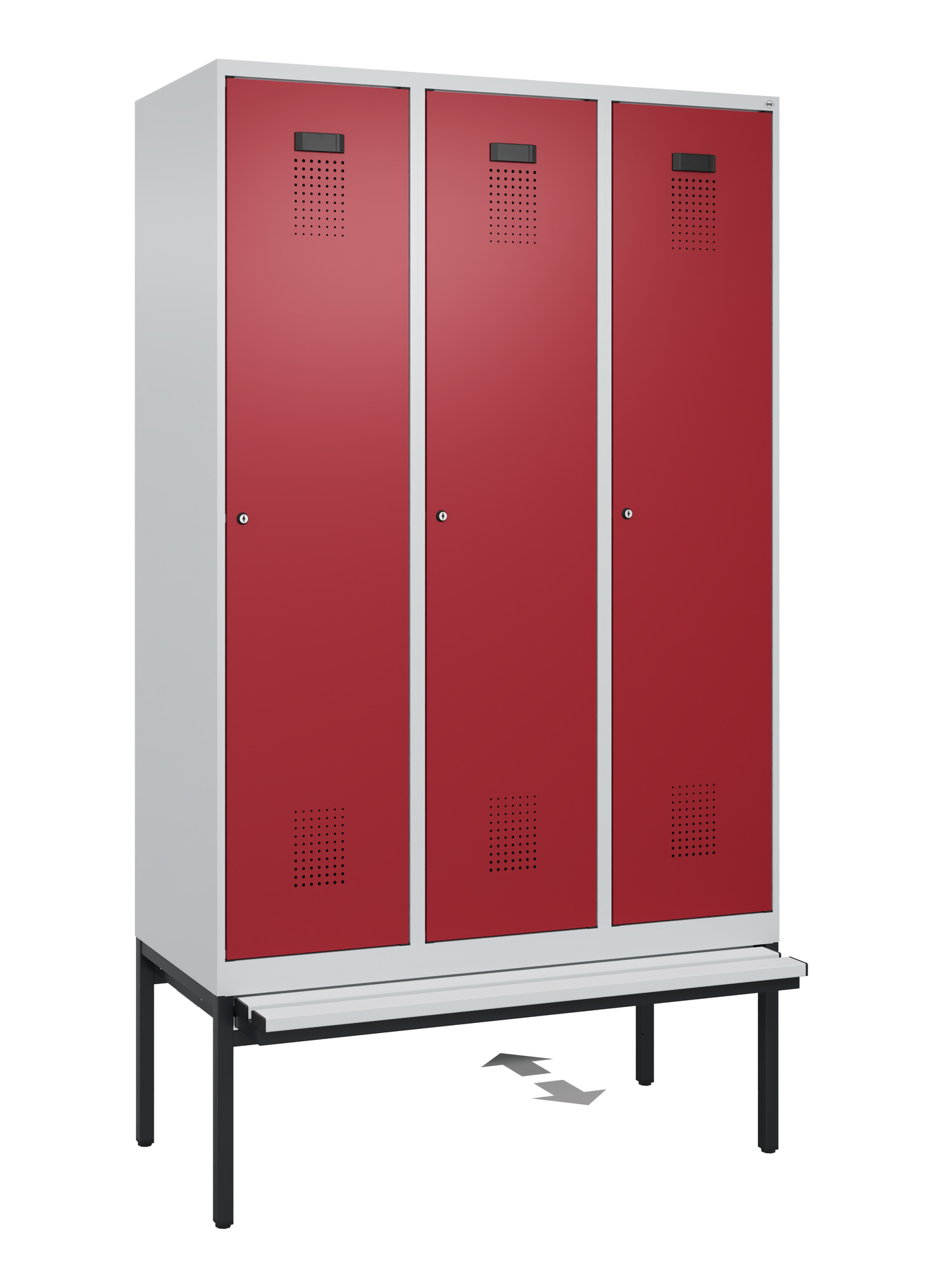 C+P Spind Evolo PLUS, Bank, 3 Abteile, 2120x1200x815mm